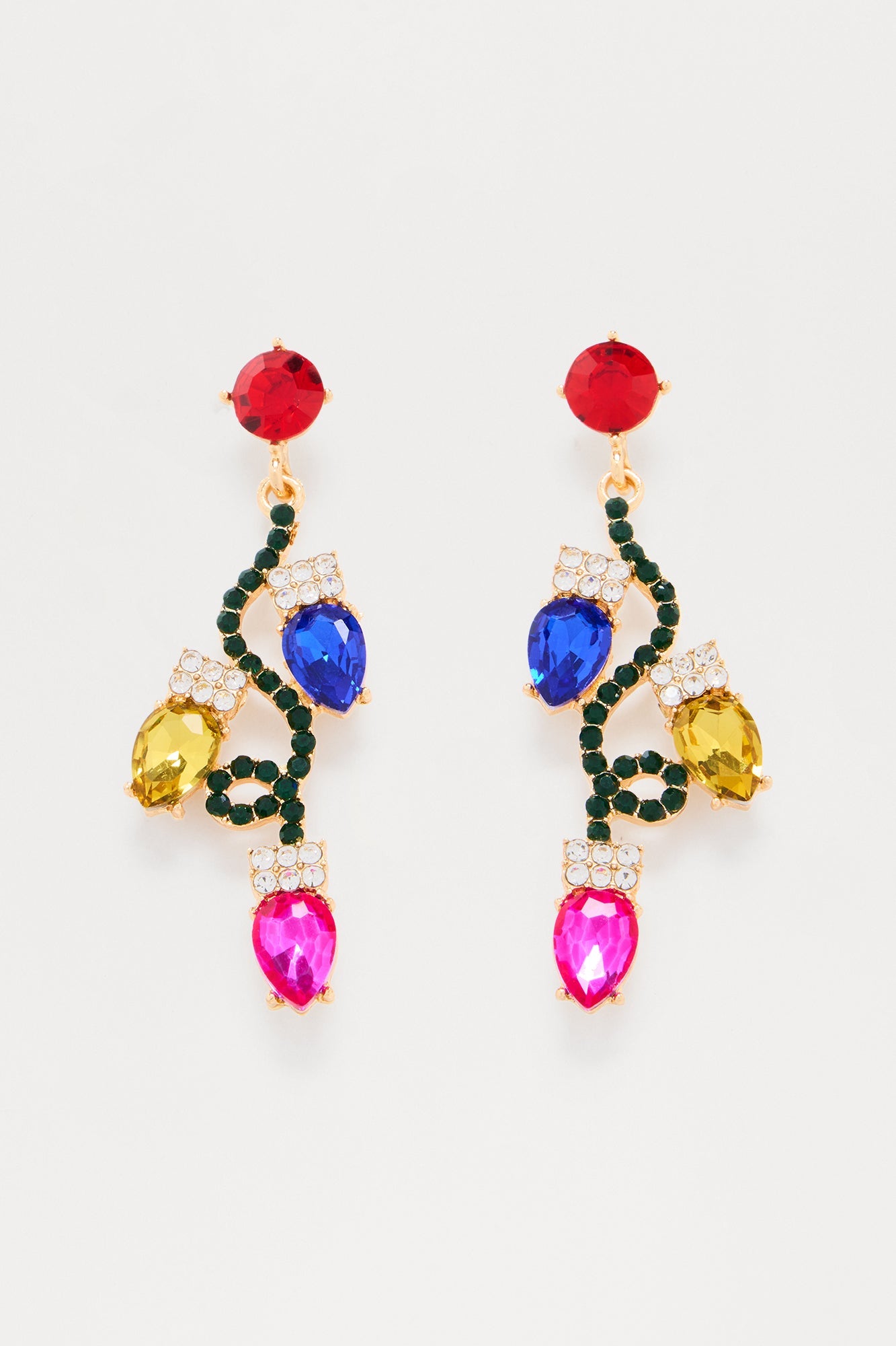 Twinkle Tinsel Holiday Earrings - Multi Color