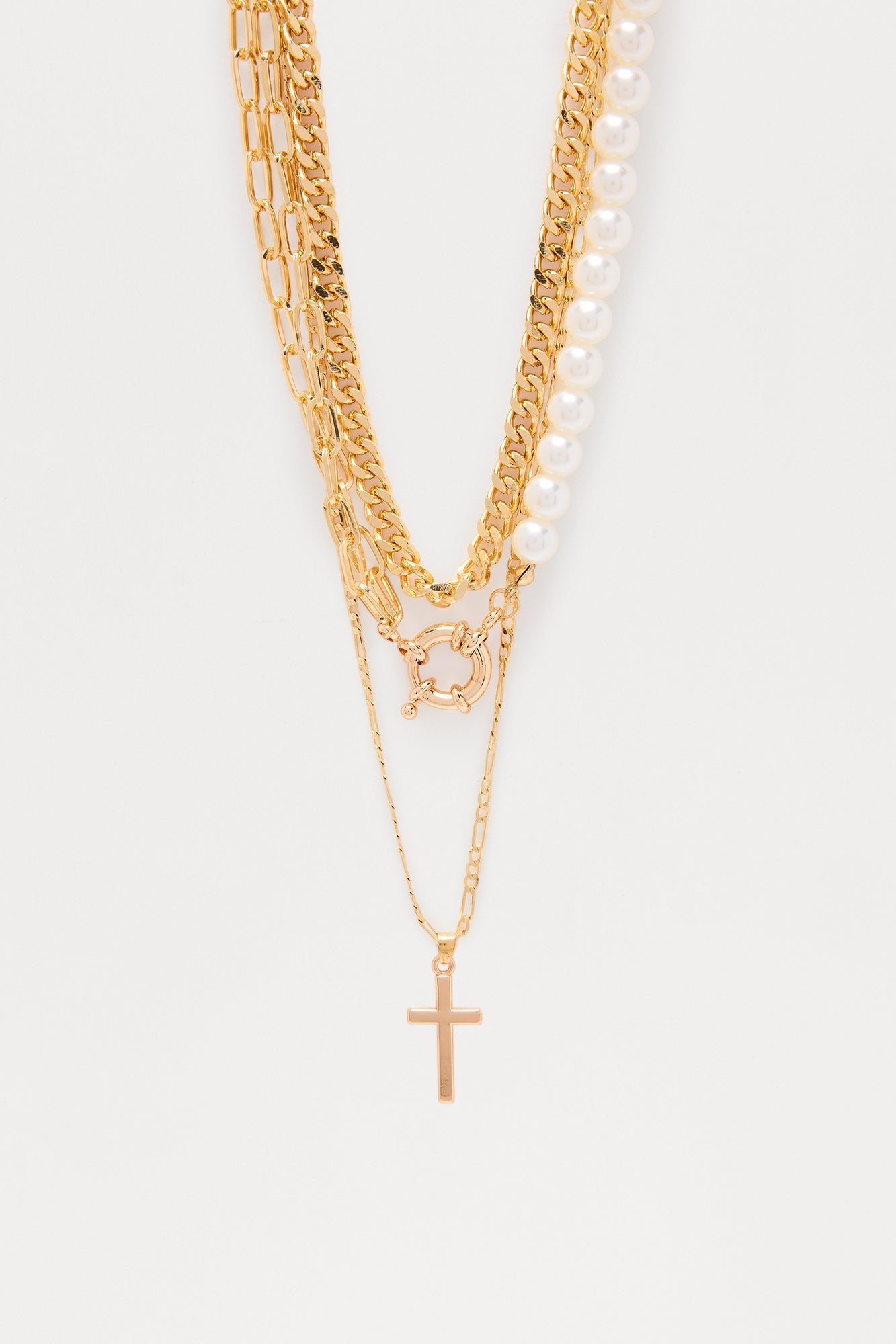 Dynamic Pendant Necklace Set - Gold