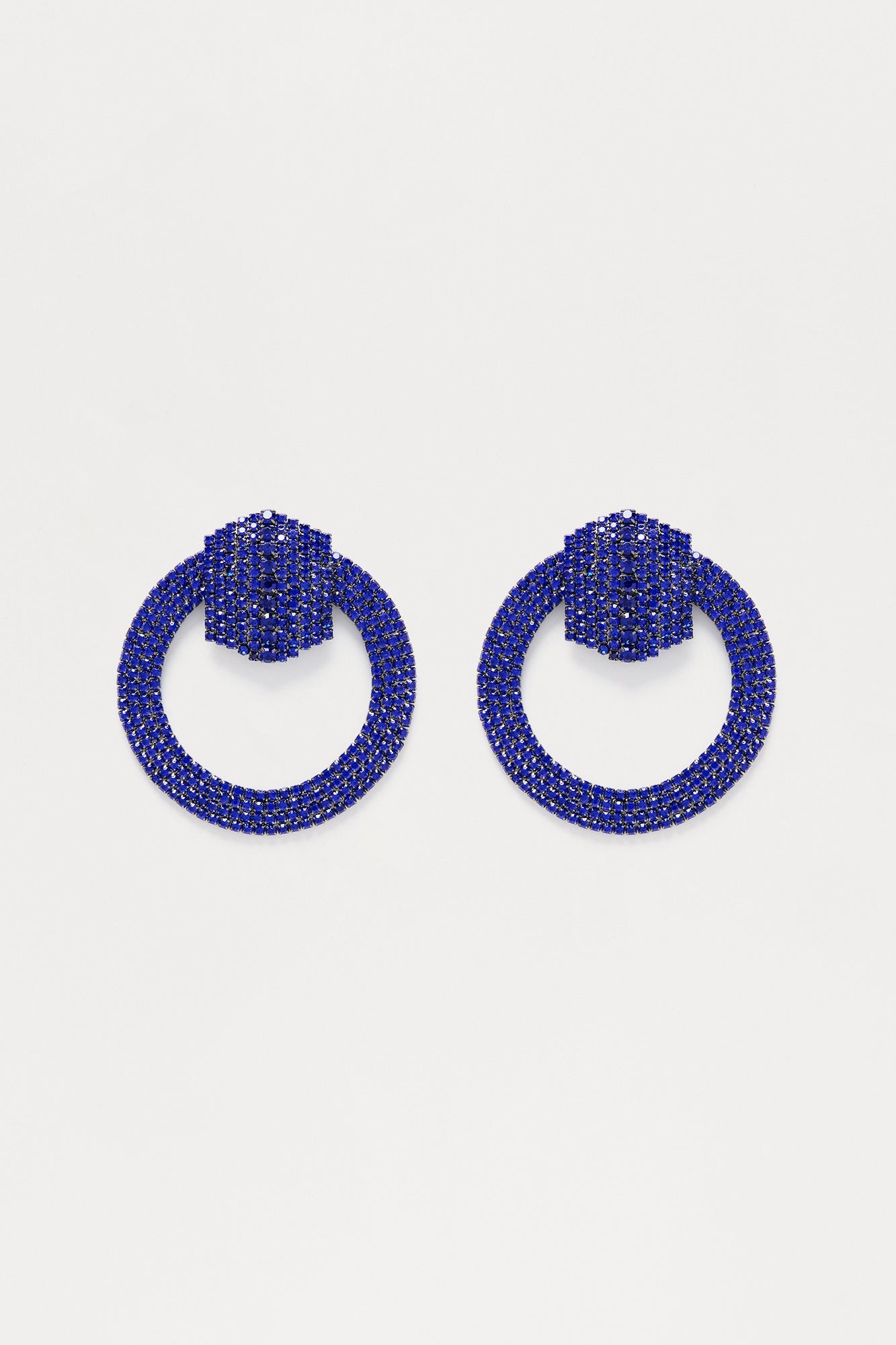 Clean Up Nice Rhinestone Drop Earrings - Royal