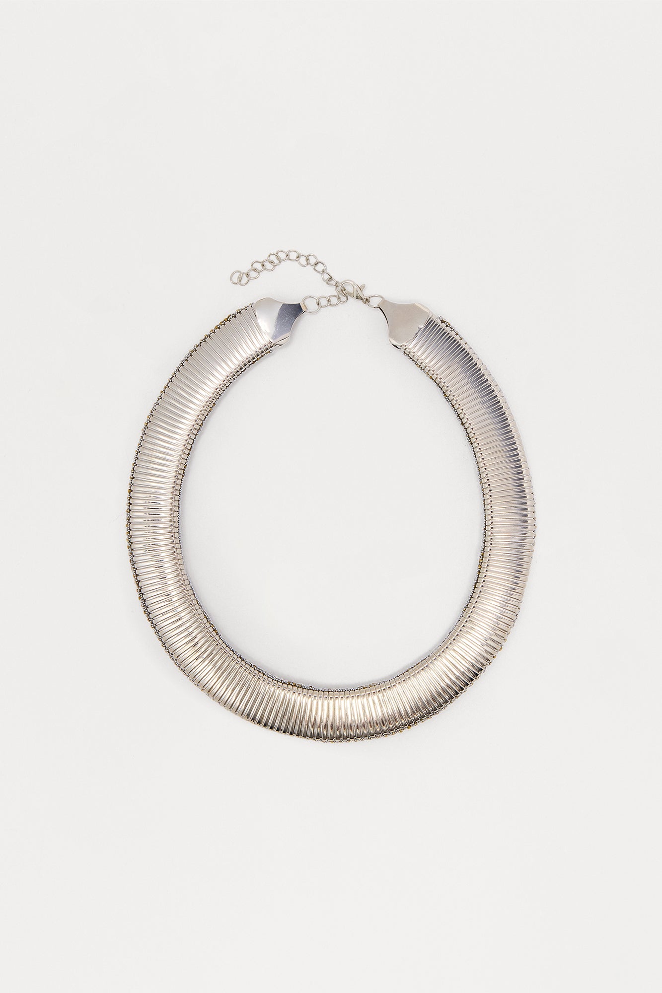 Never Settle Rhinestones Necklace - Silver