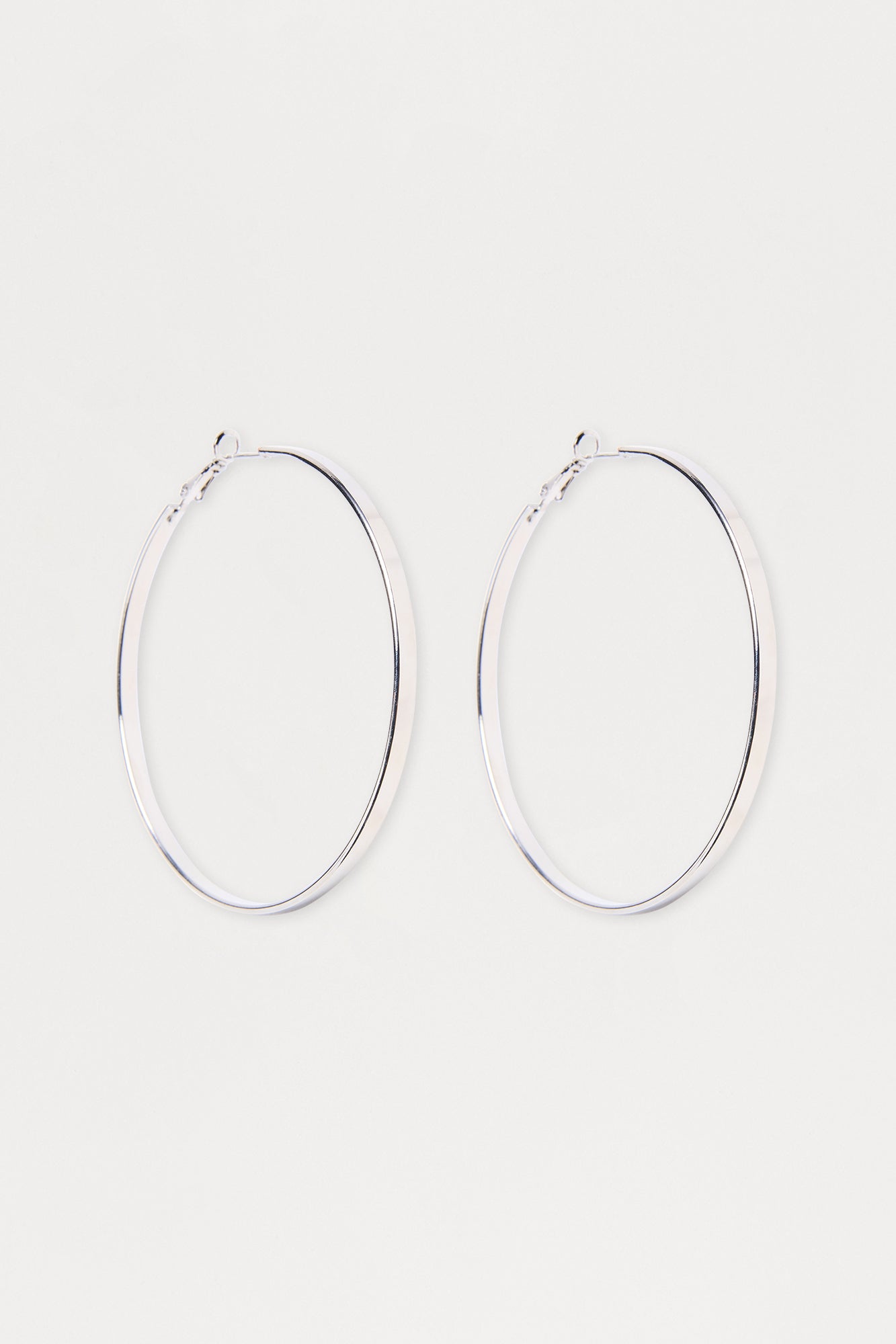 Greta Oversized Hoop Earrings - Silver