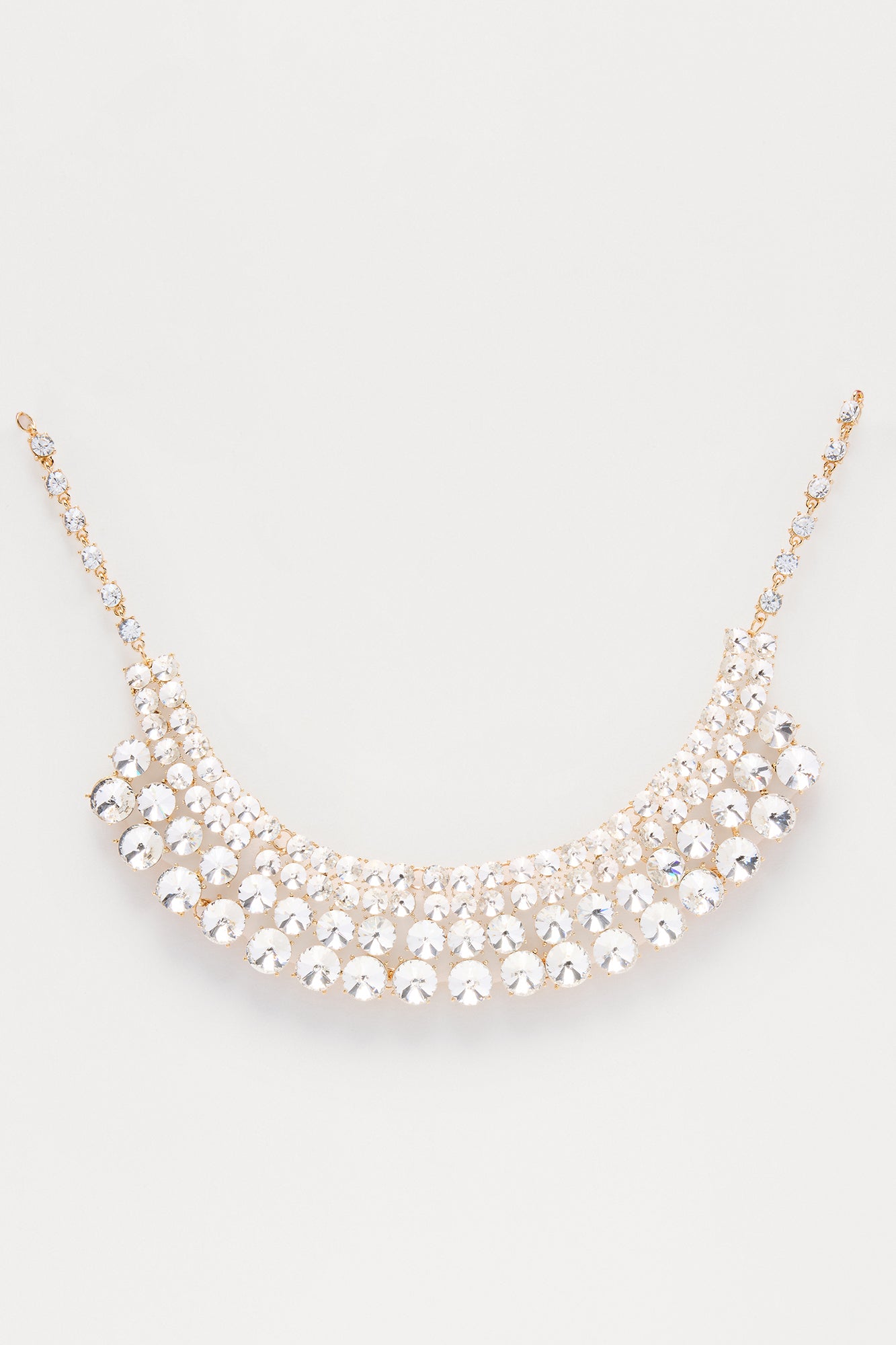 At Dawn Rhinestone Choker Necklace - Gold