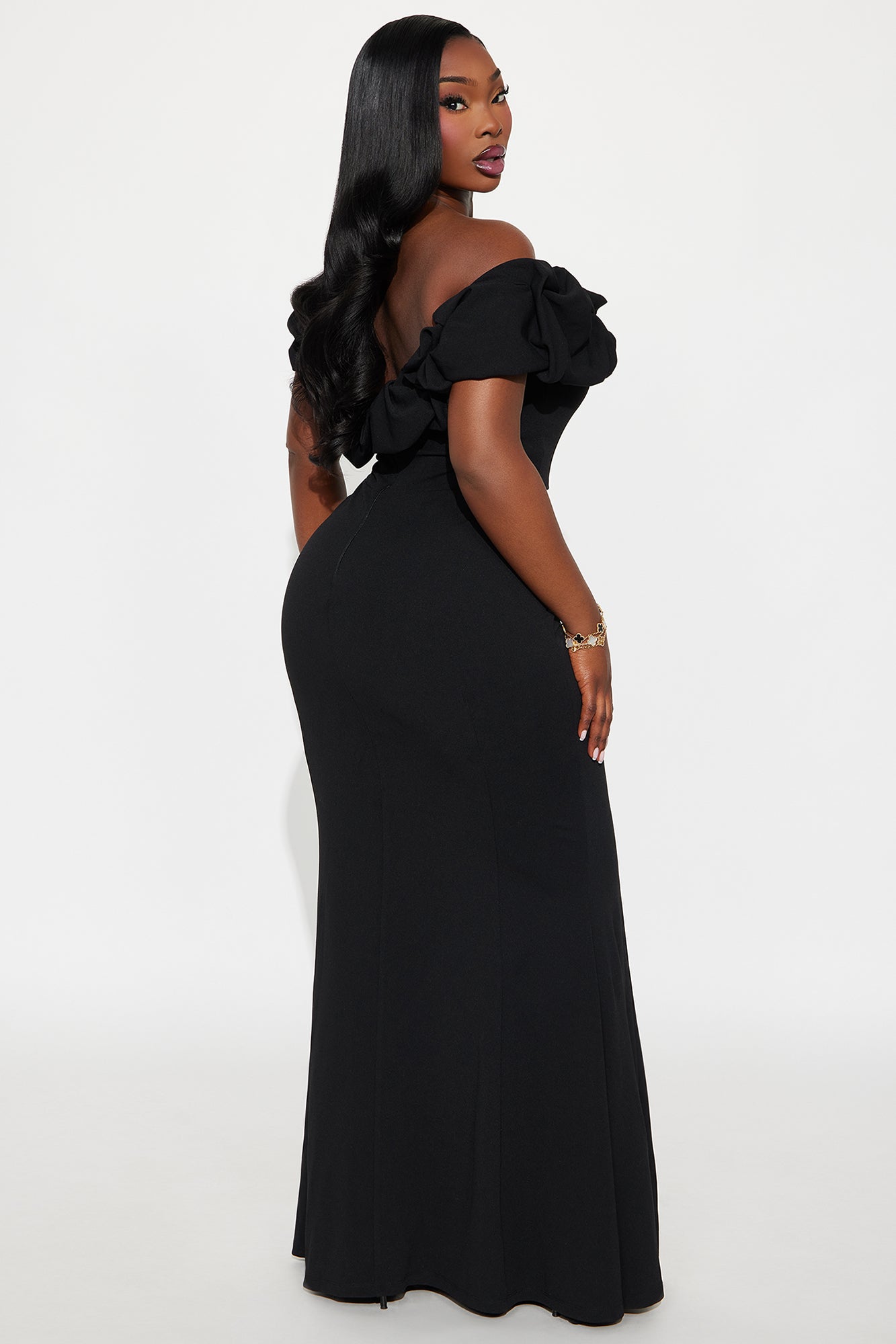 Clear Mind Ruffle Maxi Gown - Black