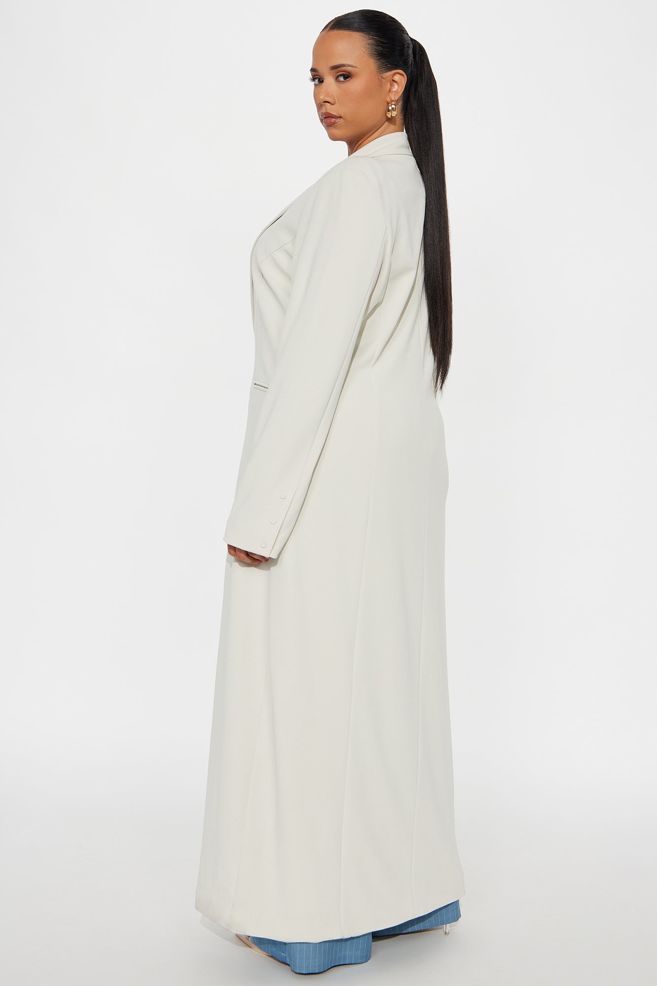 Feeling Regal Crepe Coat - Oatmeal