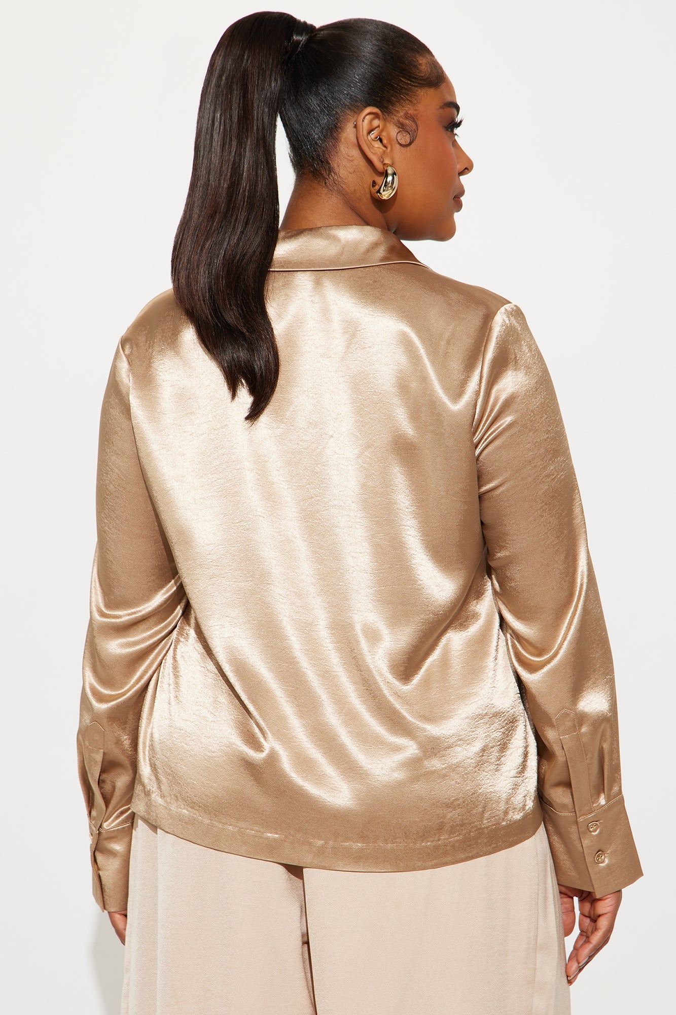 Exclusive Energy Satin Shirt - Taupe