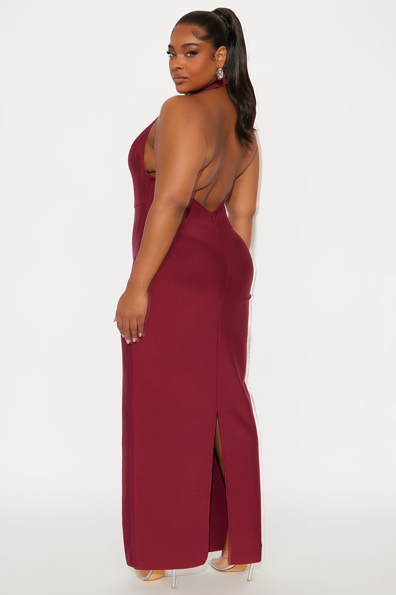 Bold Heart Ruffle Gown - Wine
