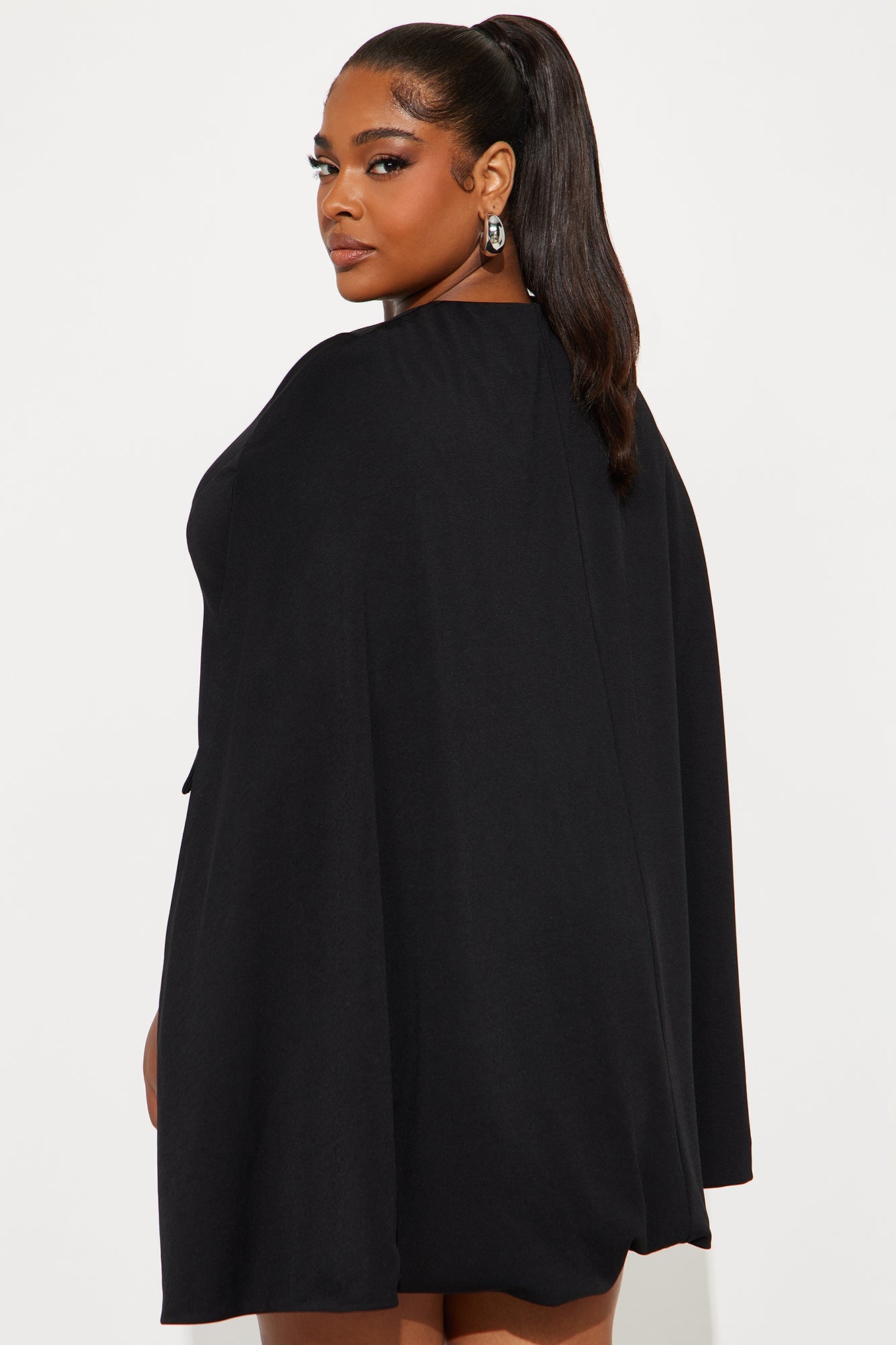 Classy Babe Draped Romper - Black