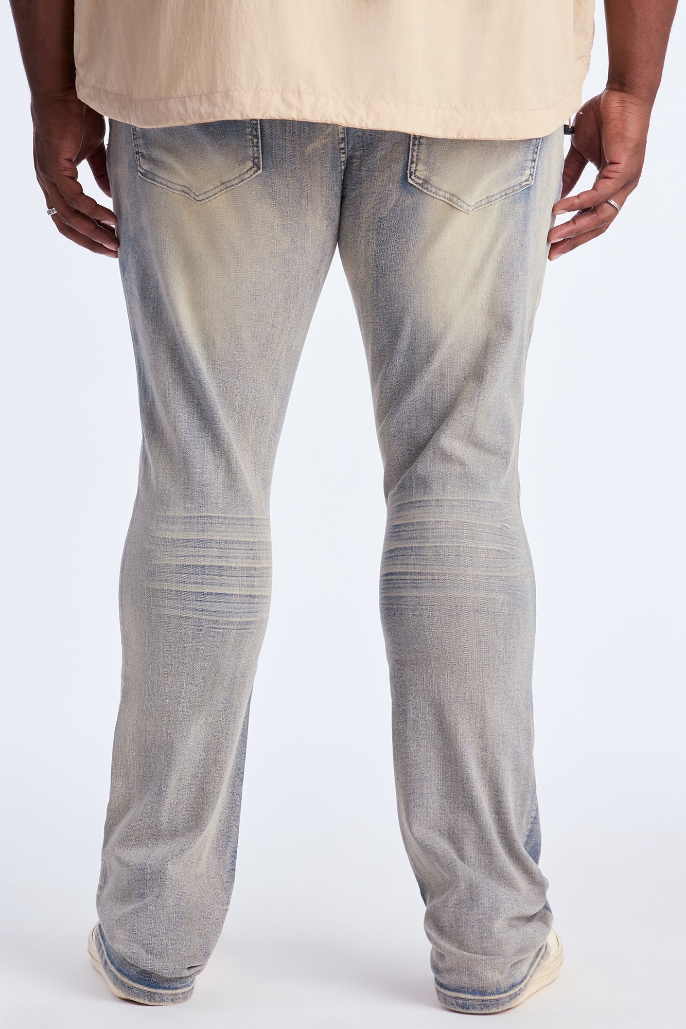 Stacked Skinny Flare Saints Embroidered Jean - Light Wash