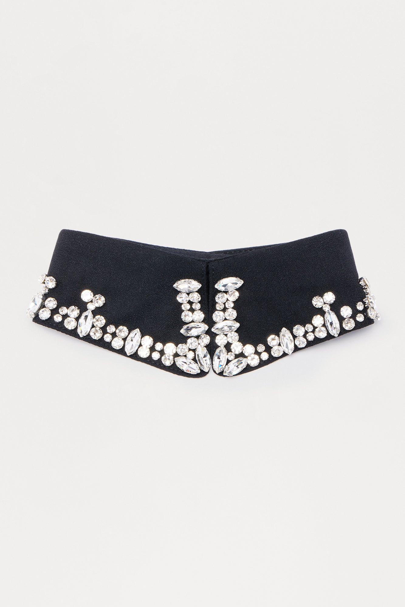Suit Up Jeweled Collared Necklace - Black