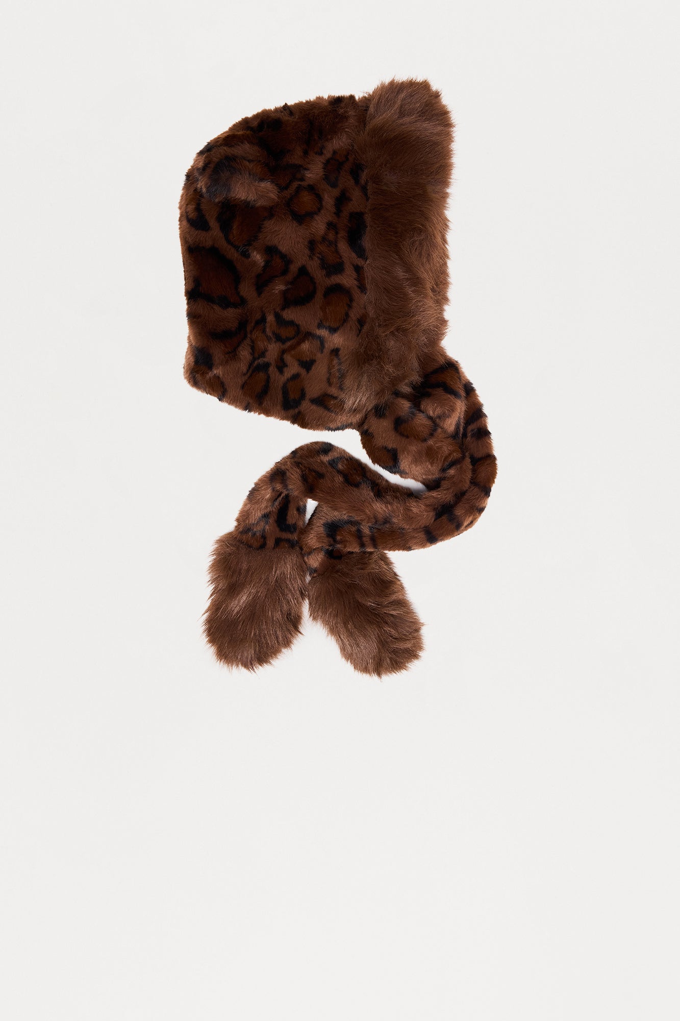Roaring Nights Faux Fur Hooded Scarf - Brown/combo