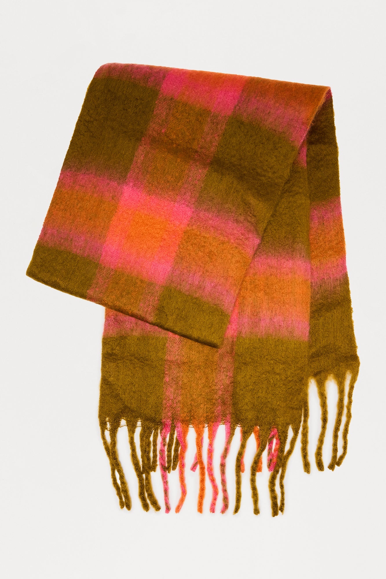 Crisp Cabin Mornings Plaid Scarf - Green/combo