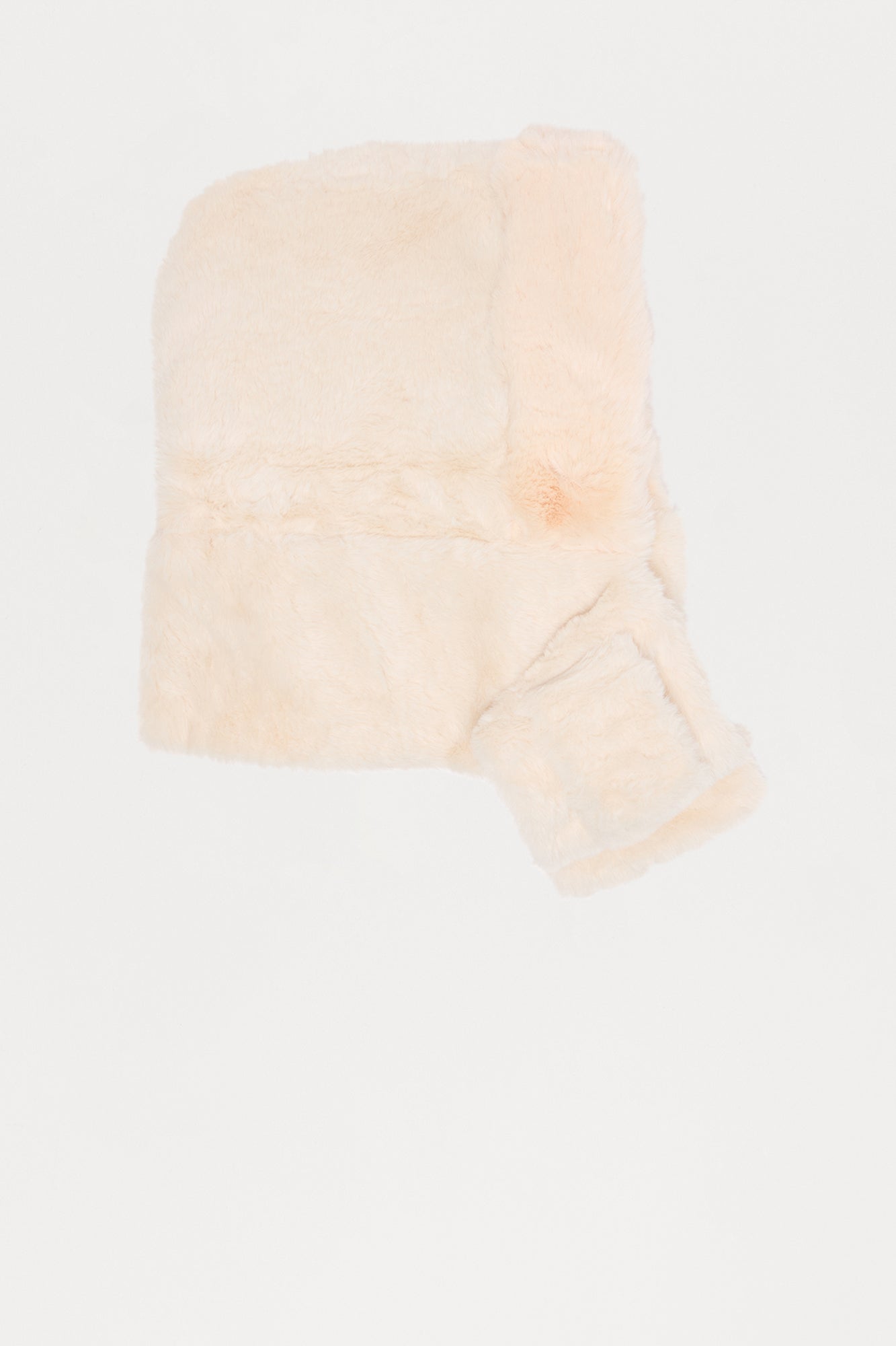 Cozy Girl Faux Fur Hooded Scarf - Ivory