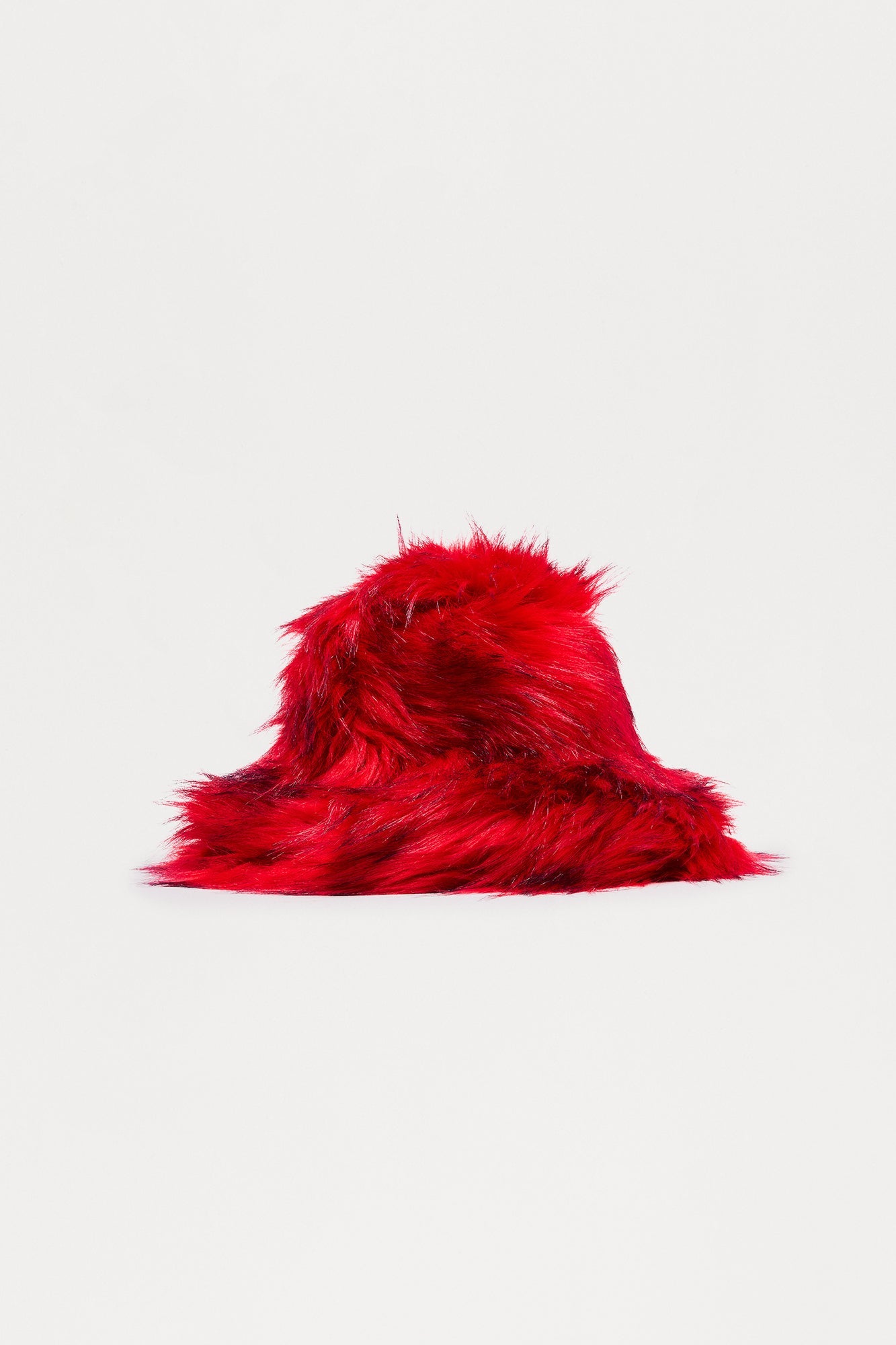 Show Stopper Faux Fur Bucket Hat - Red