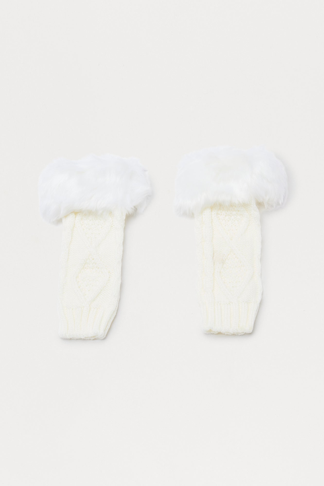 Icy Touch Fingerless Gloves - White