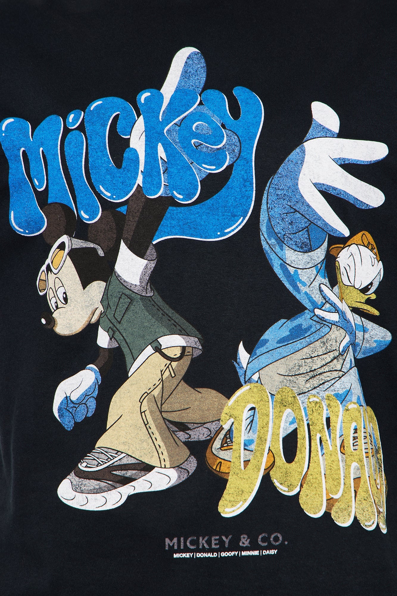 Cool Mickey and Donald Oversize Tee - Black