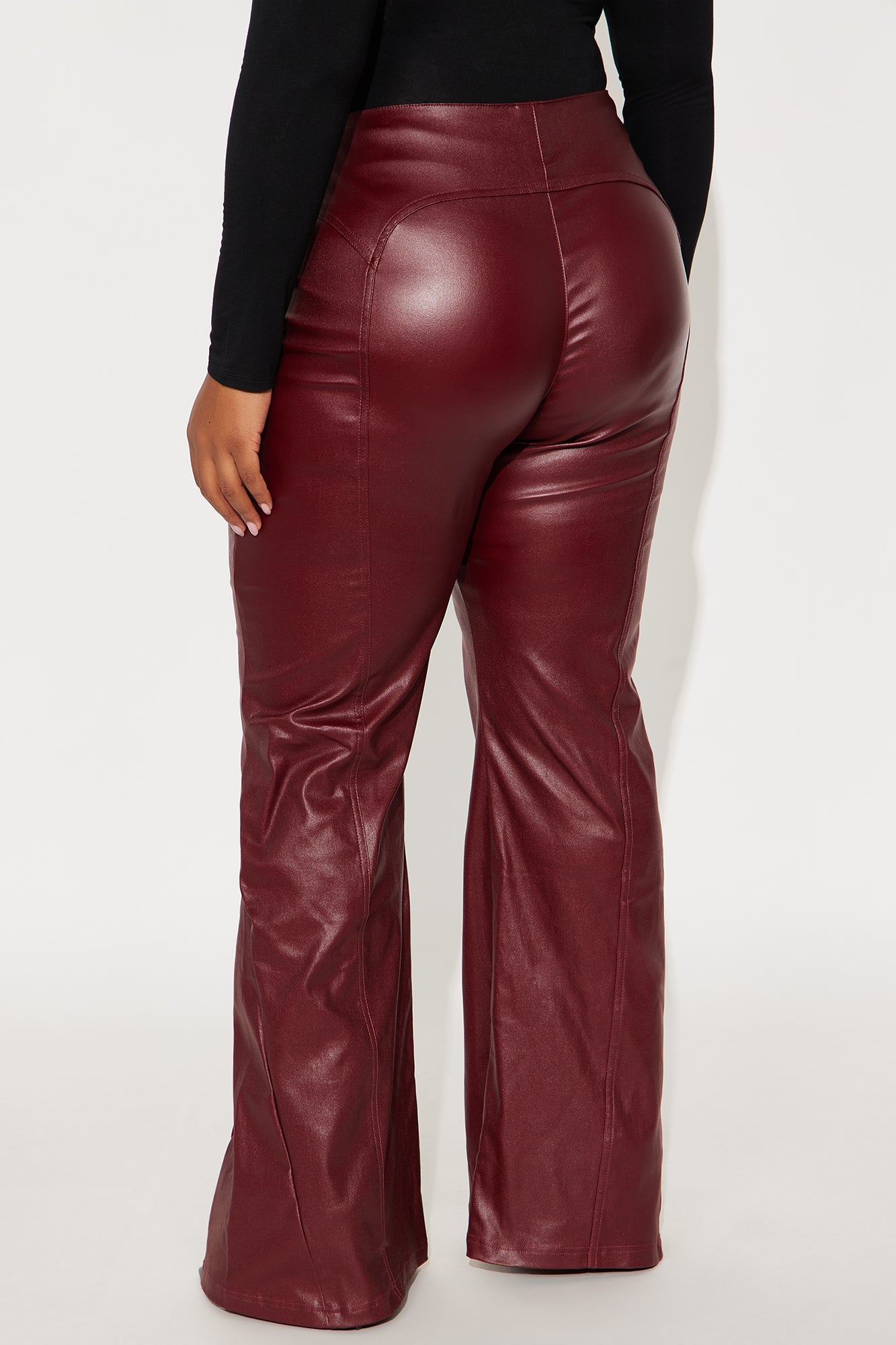 Aryzia Coated Twill Stretch Flare Pant 34 - Burgundy