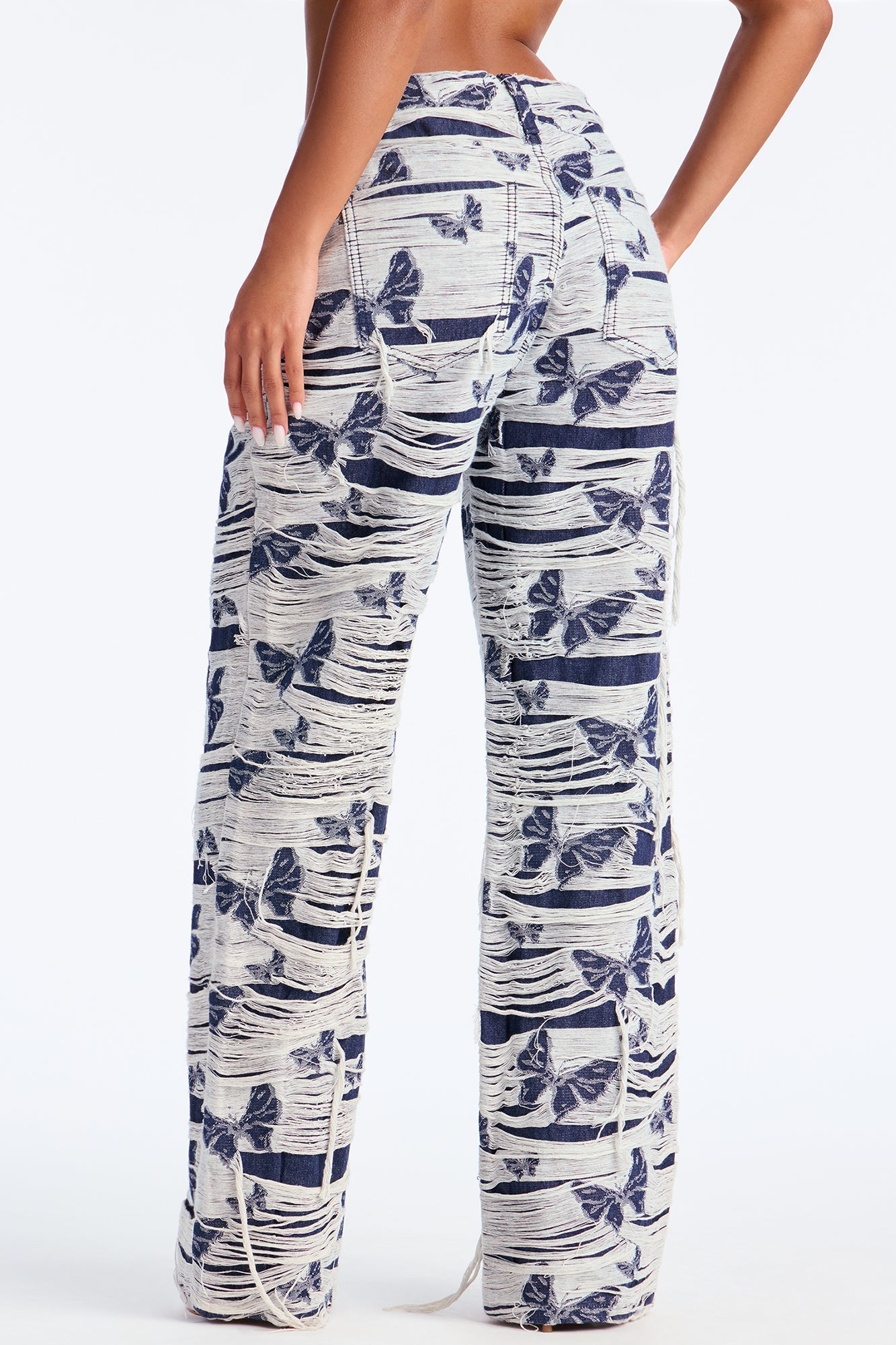 Flying Butterflies Straight Leg Jeans - Dark Wash