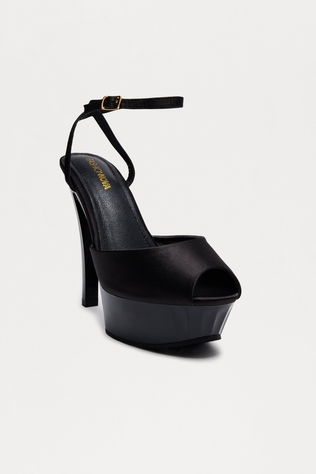 Damon Peep Toe Platform Heels - Black