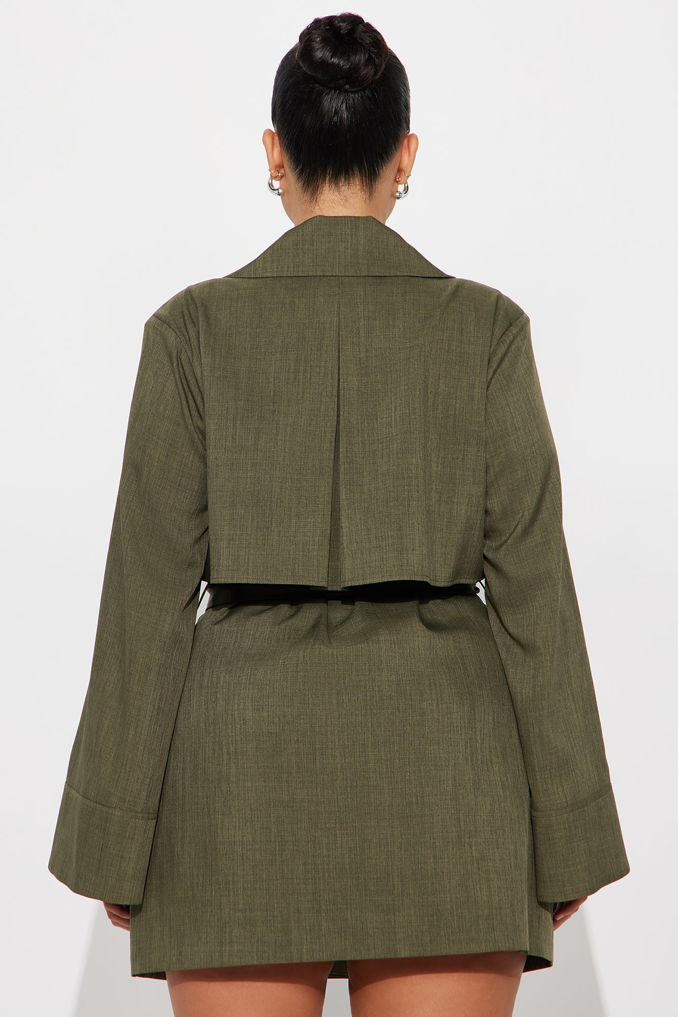 It's Official Belted Blazer Mini Dress - Olive