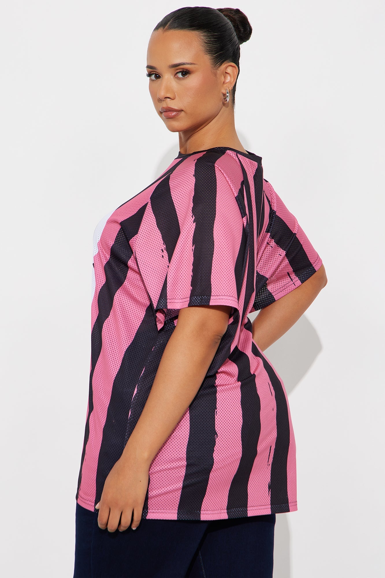 Not Your Game Striped Jersey - Black/Pink
