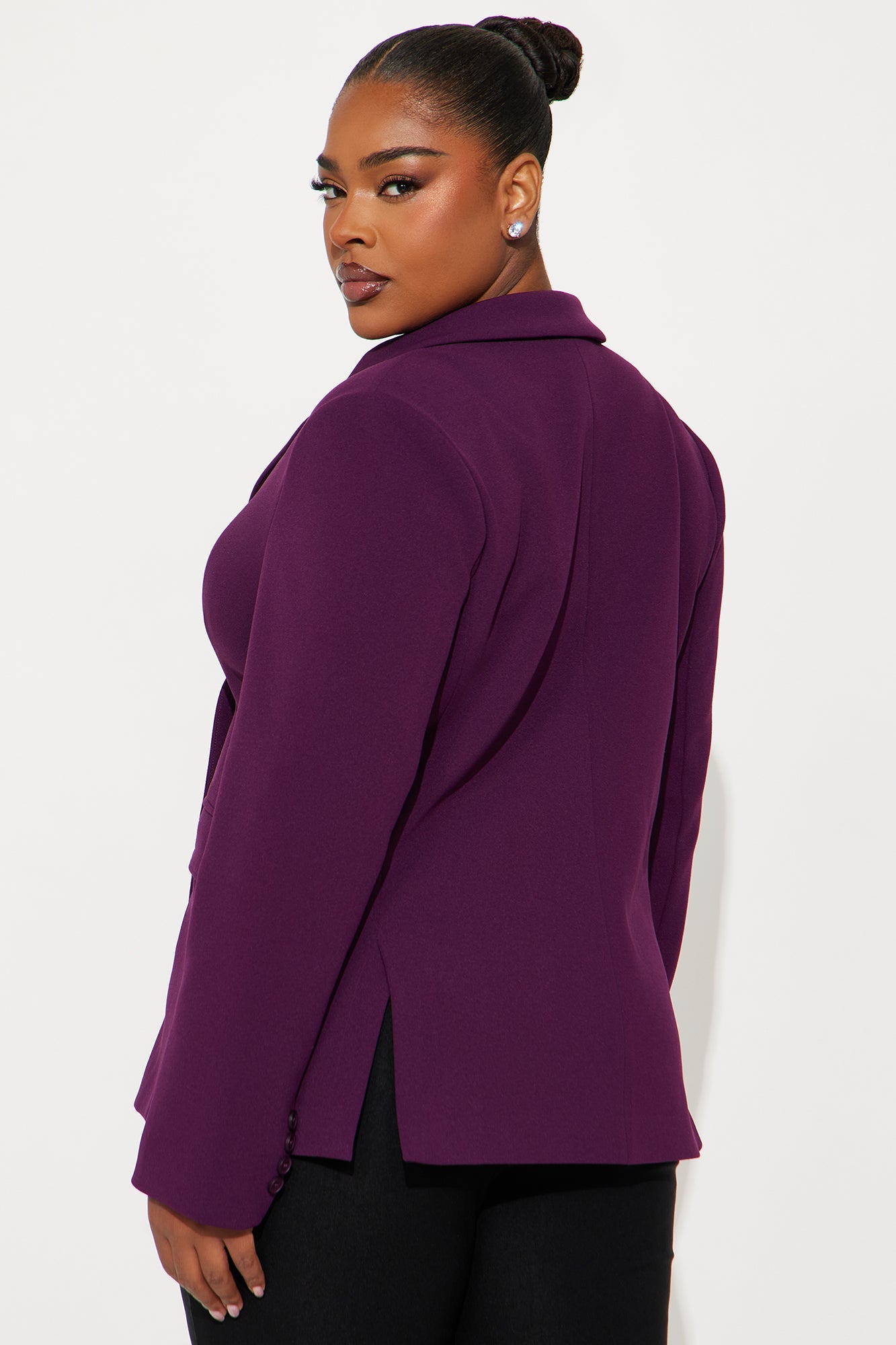 Goal Getter Double Breasted Blazer - Plum