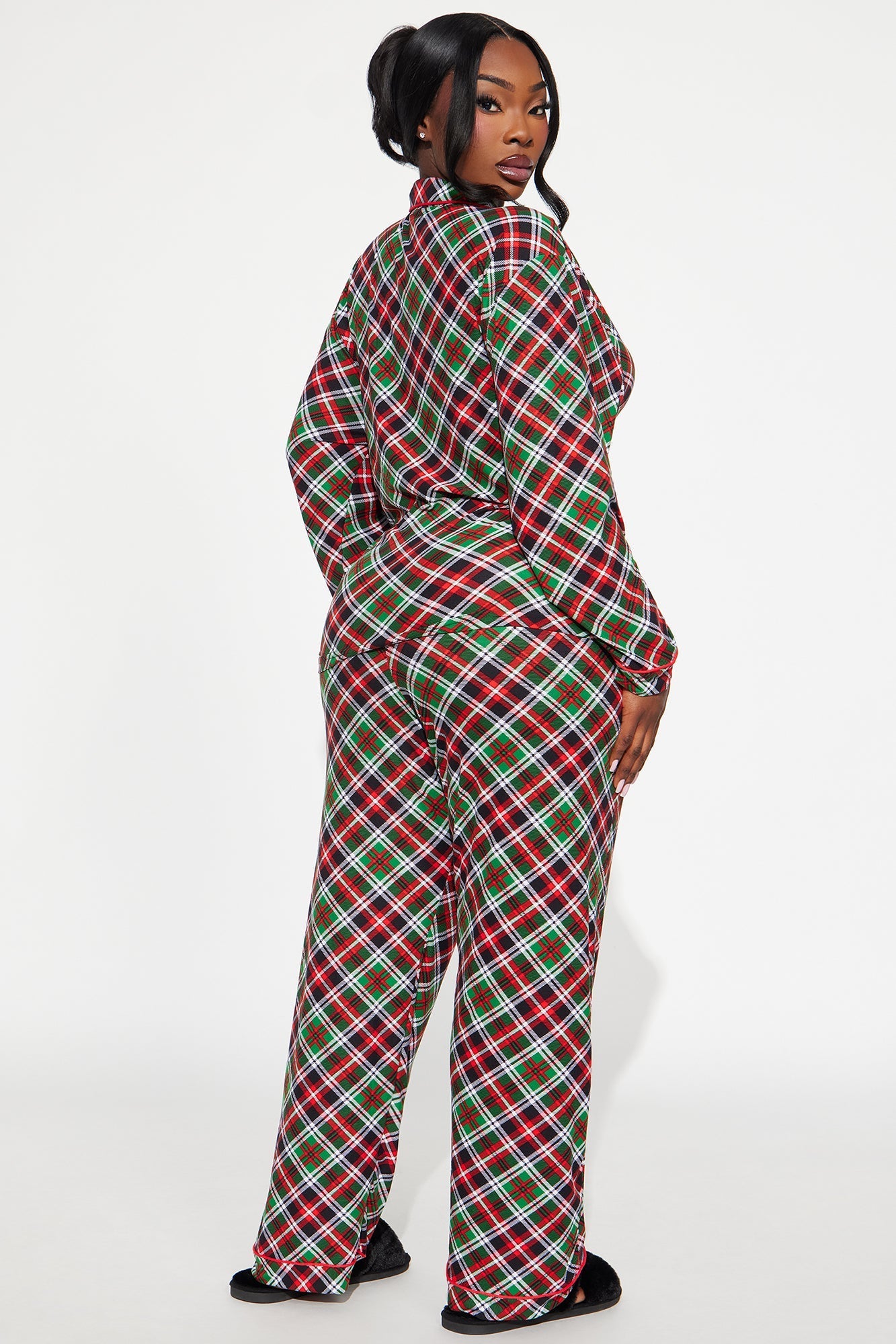 Happy Together Matching Family Long Sleeve PJ Pant Set - Green/combo