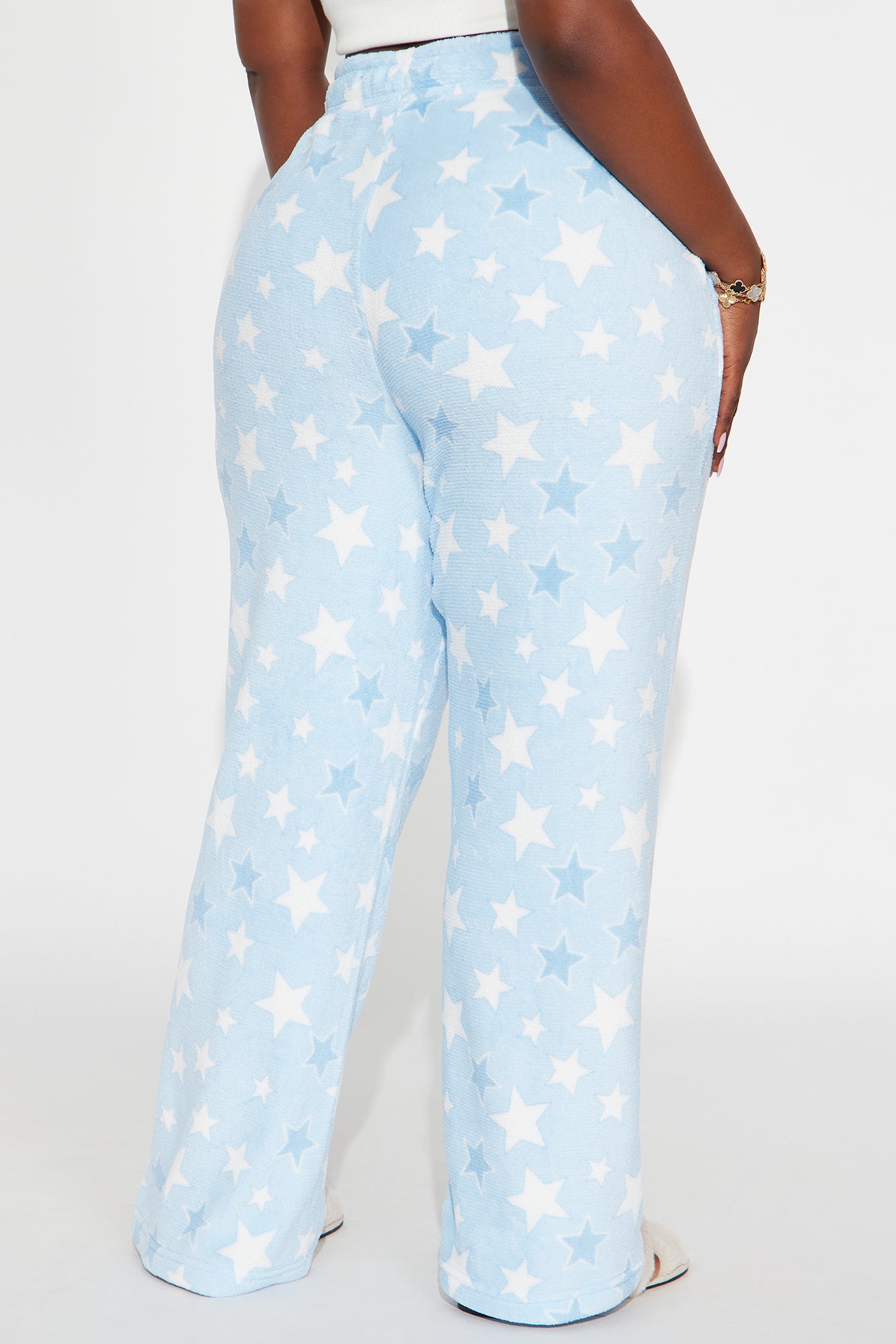 Lucky Star Plush PJ Pants - Light Blue