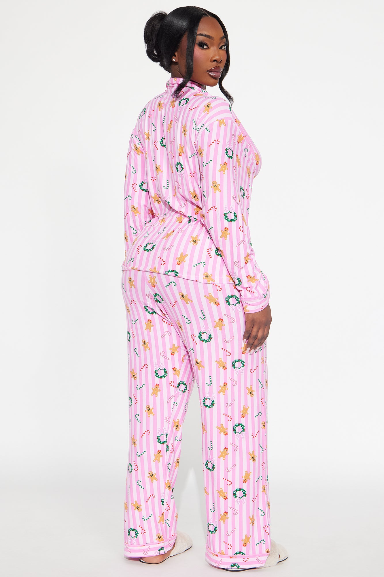 Sweets For Santa Long Sleeve PJ Pant Set - Pink/combo