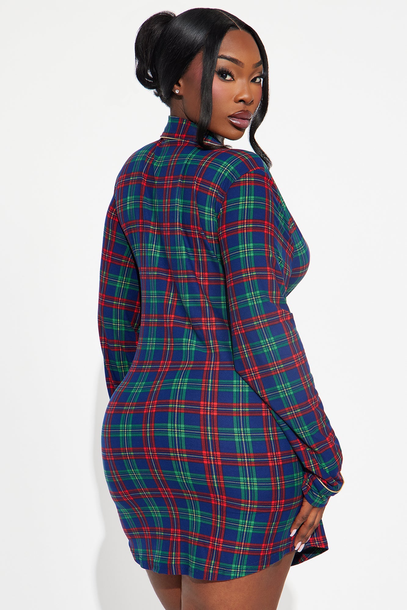 Winter Dreams Glitter Long Sleeve PJ Sleep Shirt - Navy/combo