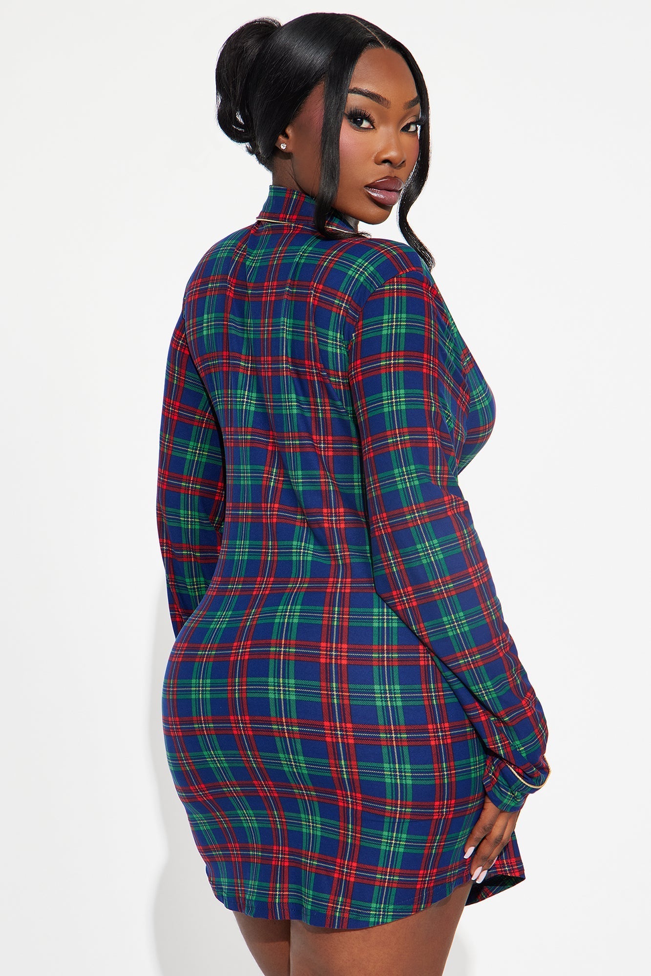 Winter Dreams Glitter Long Sleeve PJ Sleep Shirt - Navy/combo