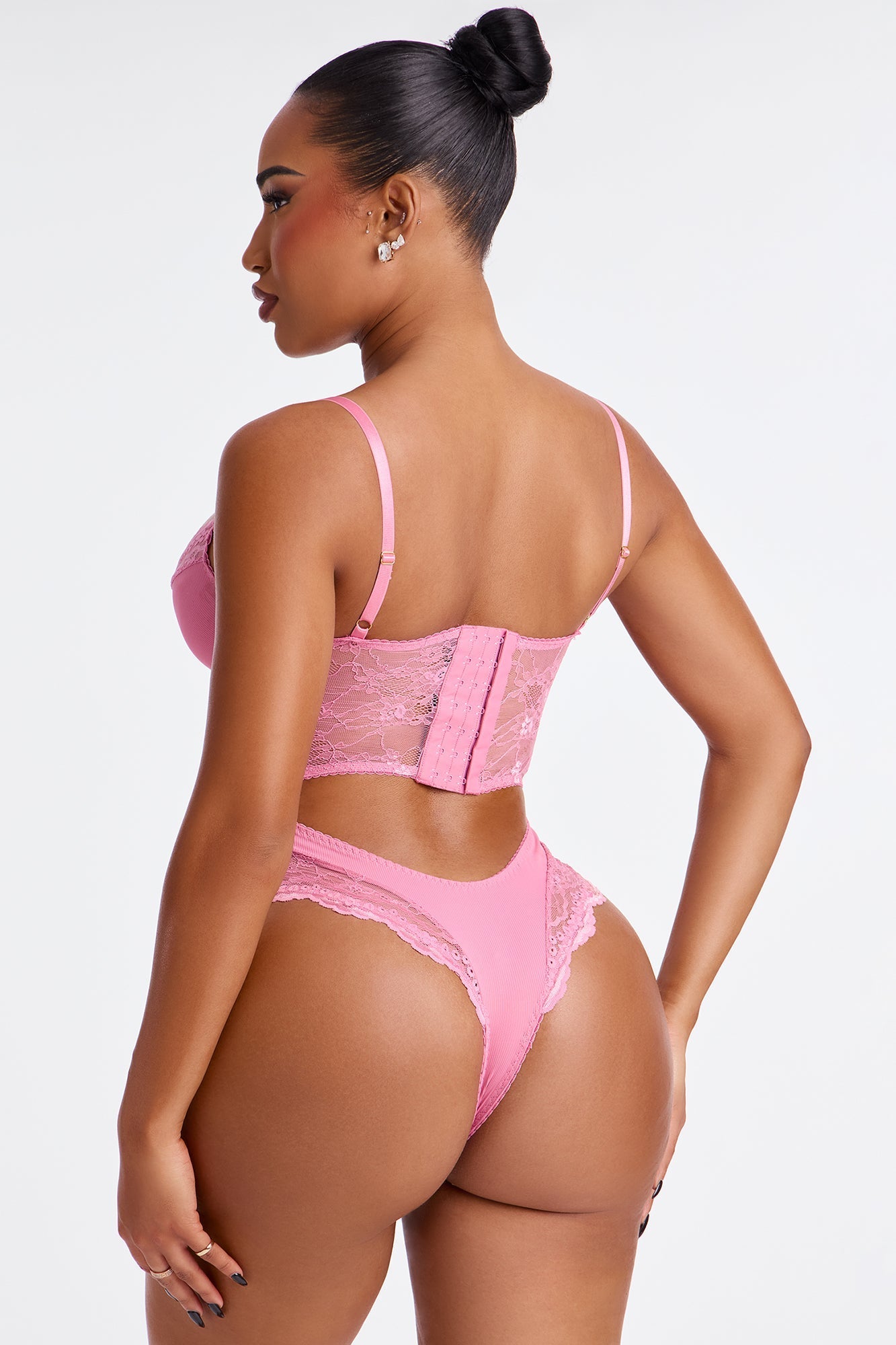 No Sleep Thong Lace Teddy - Mauve