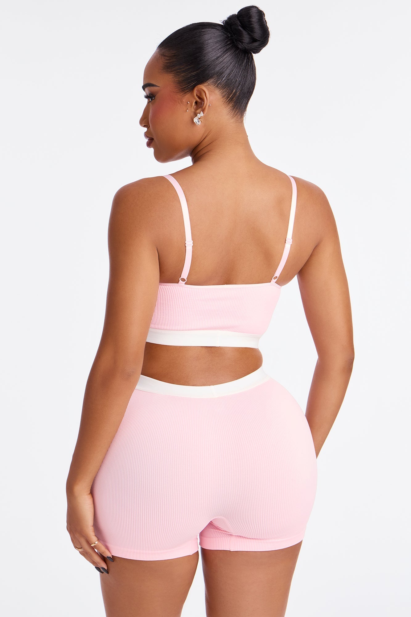 Melissa 2 Piece Seamless Comfort Bra and Boxer Short Set - Pink