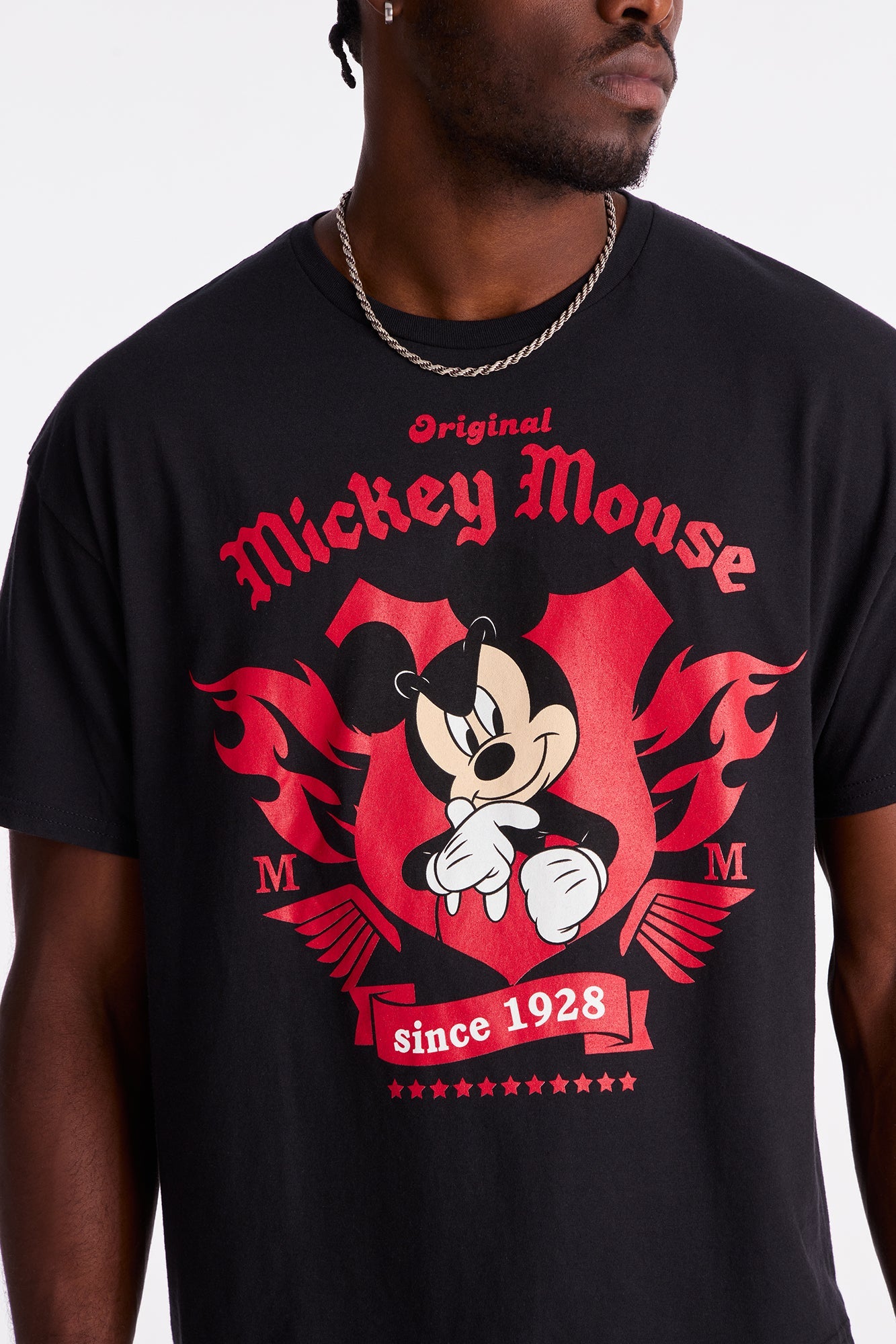 Disney OG Mickey Mouse Boxy Short Sleeve Tee - Black