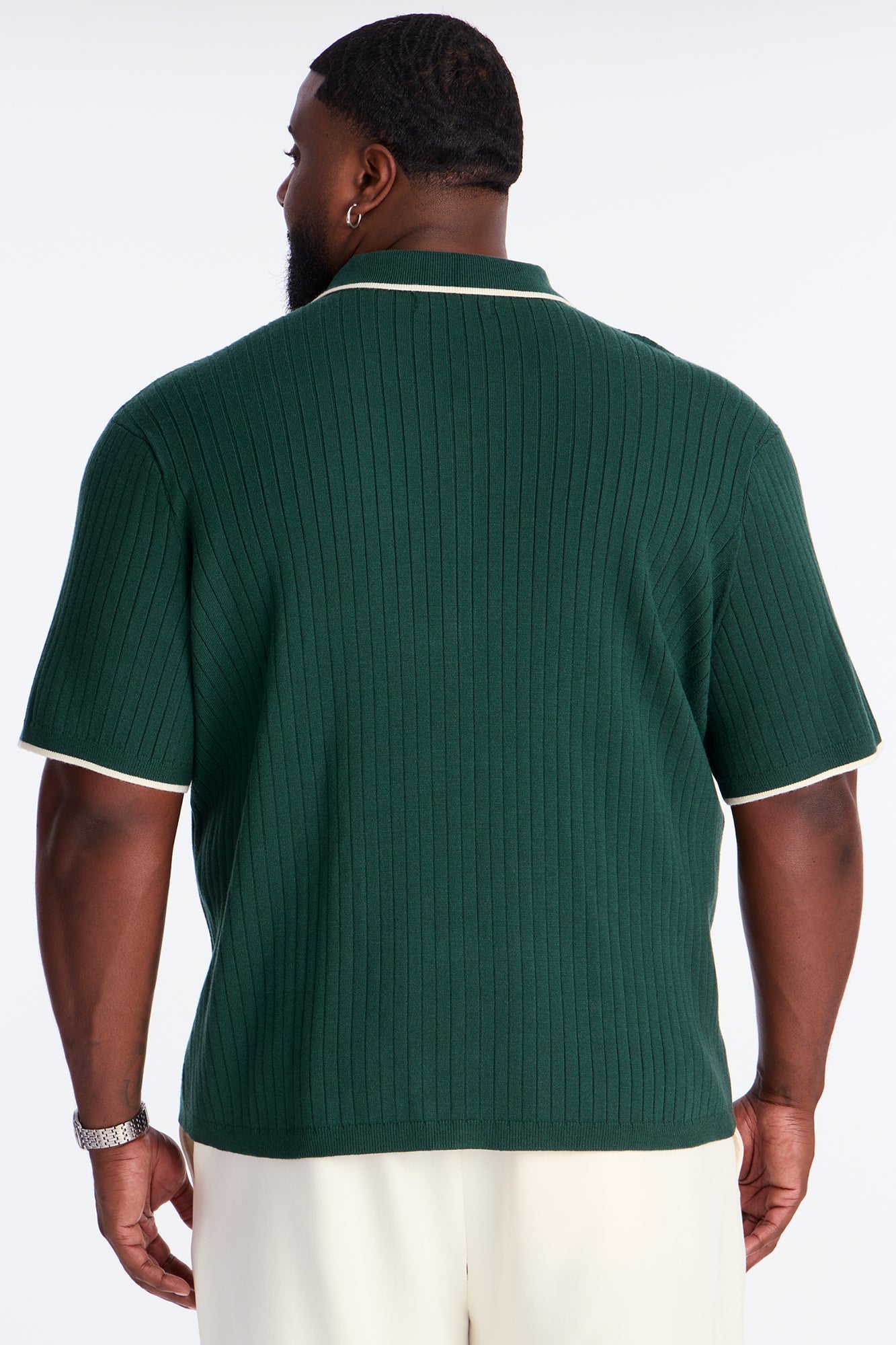 Garrison Knitted Button Up Shirt - Green