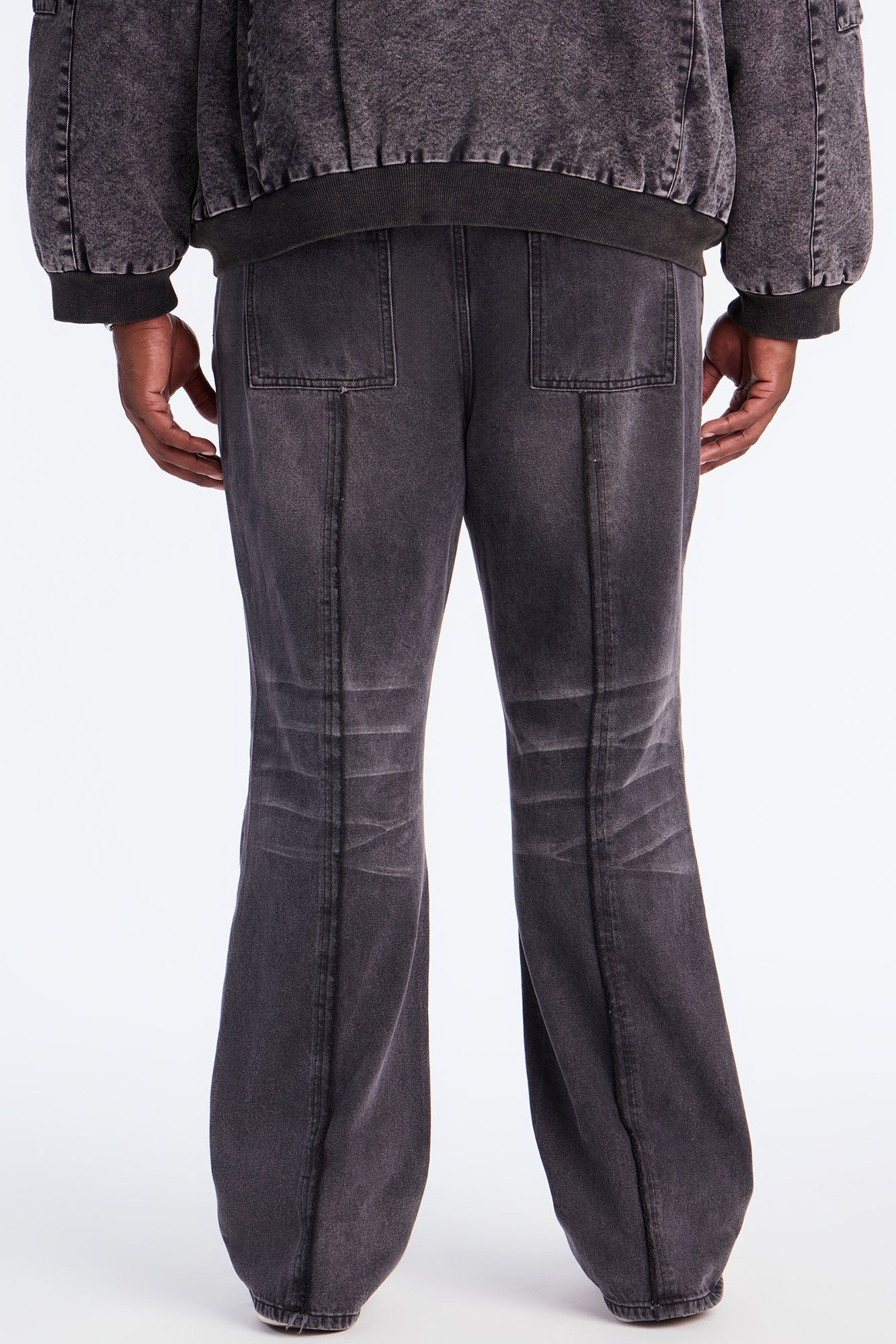 Stacked Slim Flare Panel Time Jeans - Black Wash