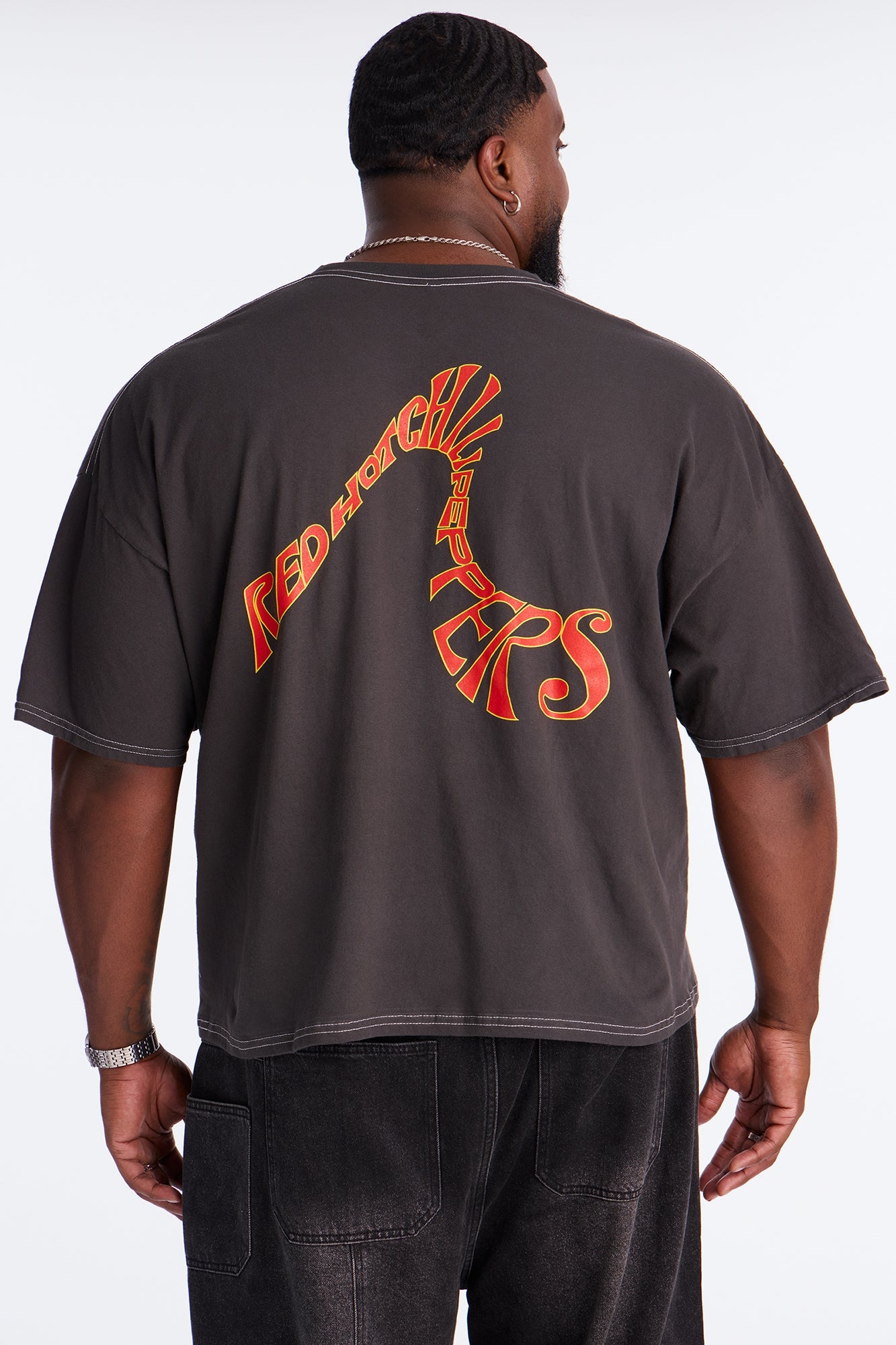 Red Hot Chili Peppers Oversized Short Sleeve Tee - Black Wash