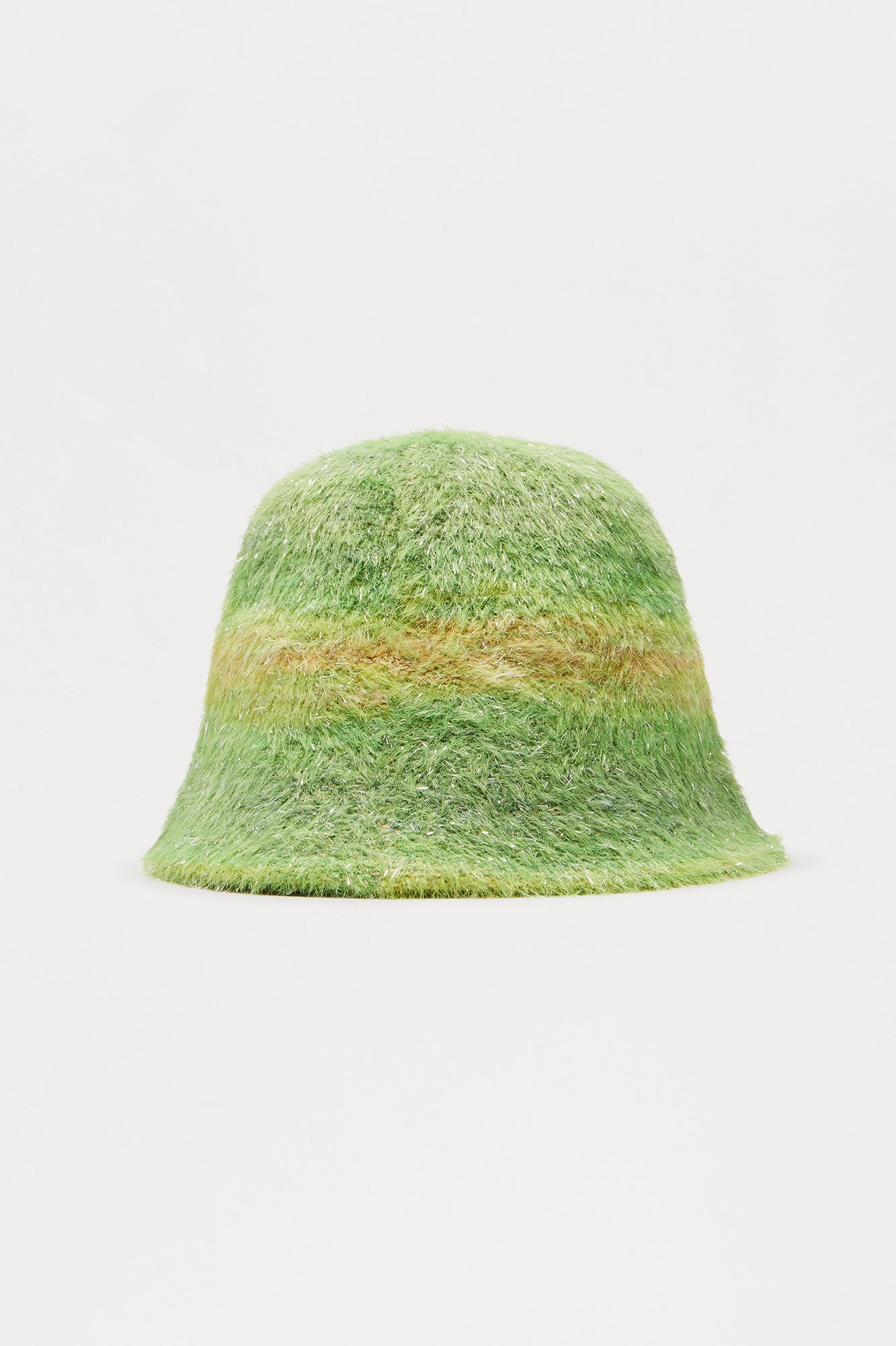 Brat Behavior Faux Fur Bucket Hat - Green/combo