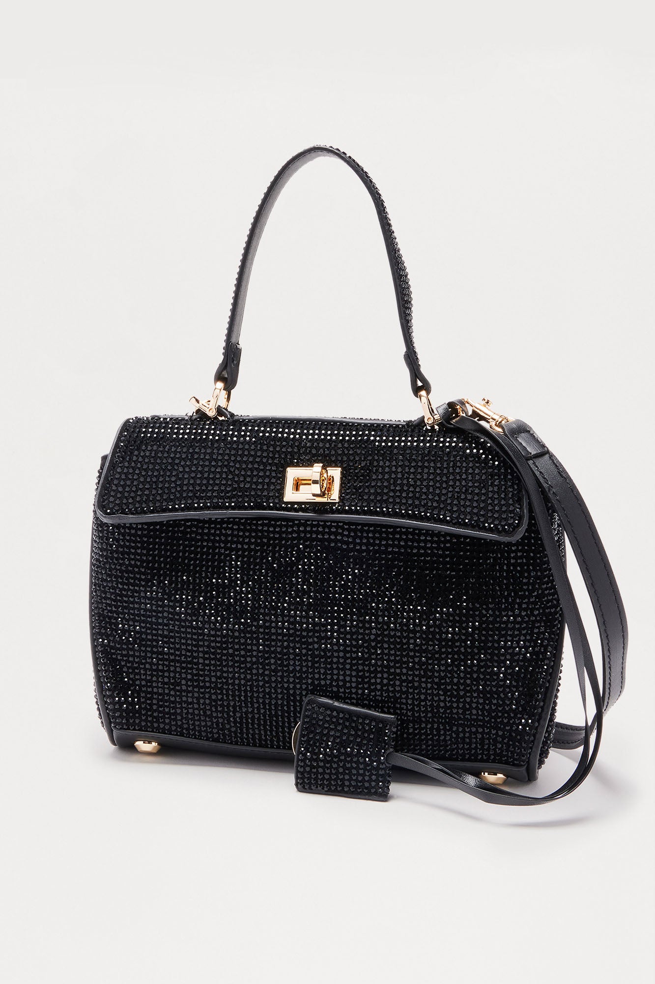 Extra Snazzy Rhinestone Handbag - Black