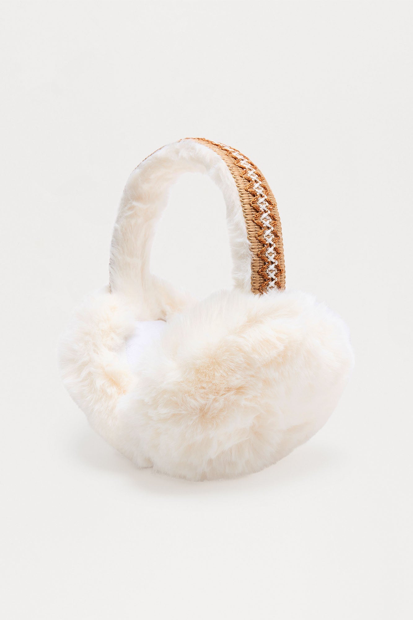 Alpine Weekend Faux Fur Earmuffs - White/combo