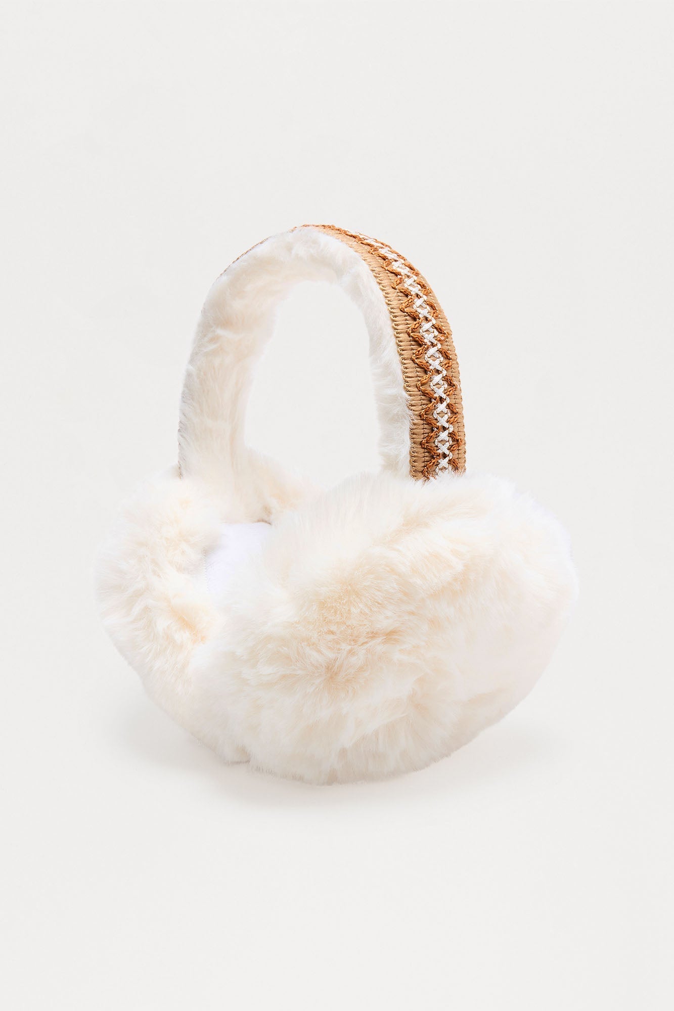Alpine Weekend Faux Fur Earmuffs - White/combo