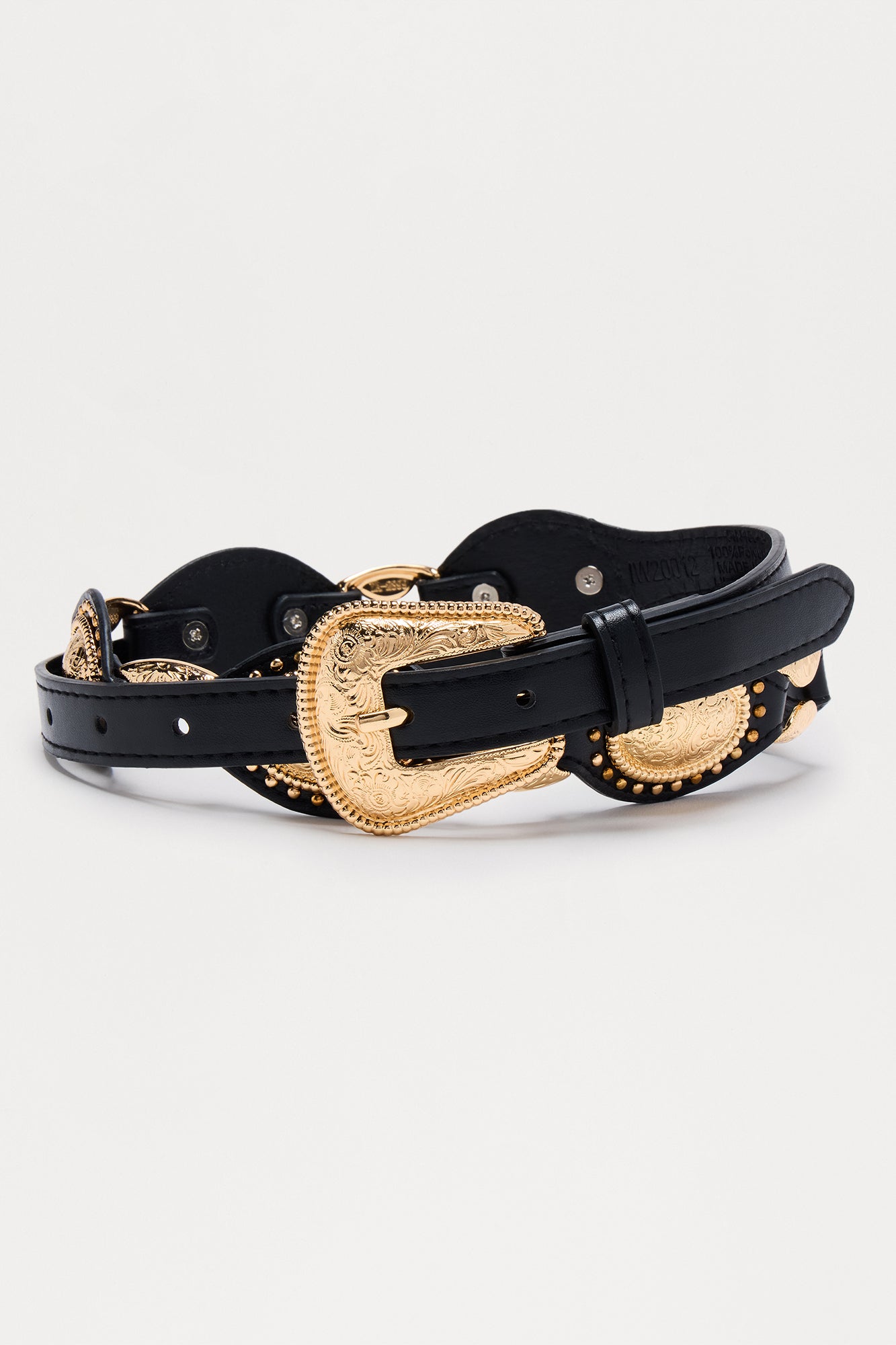 Rancho Glam Faux Leather Belt - Gold/Black