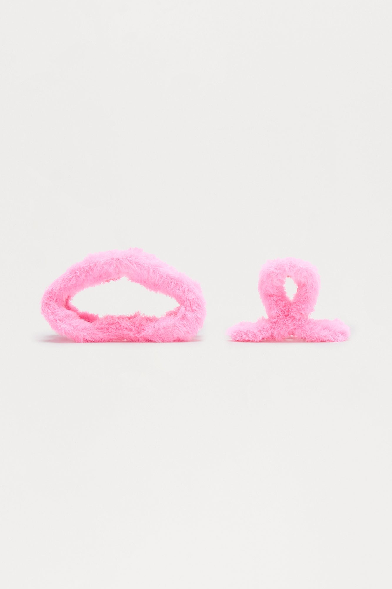 Wrapped In Fuzz Faux Fur 2 Piece Claw Clips - Pink