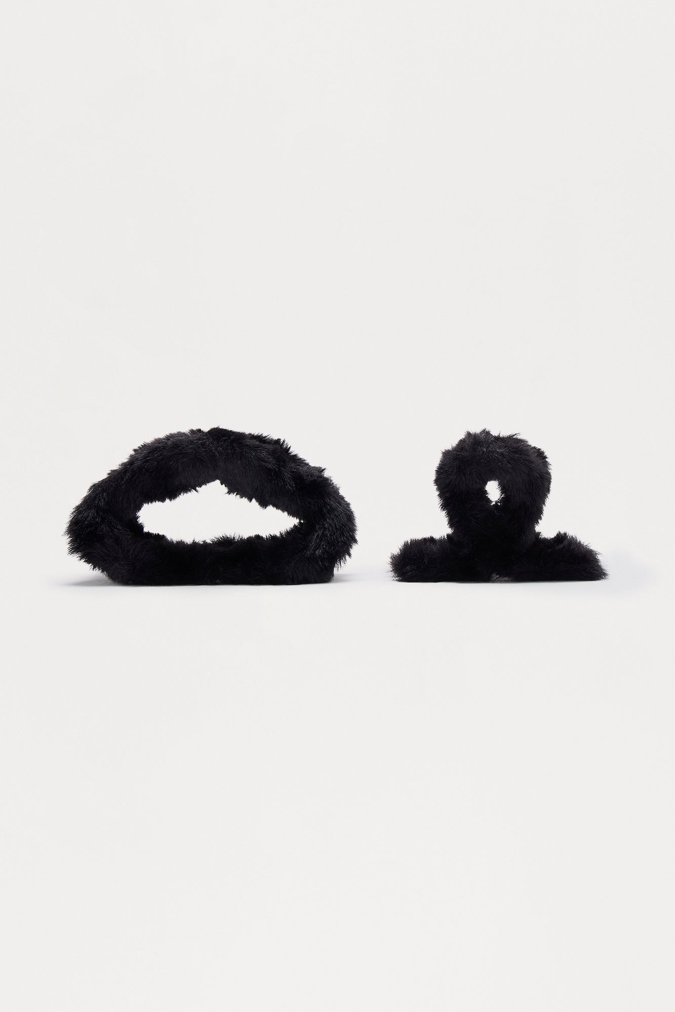 Wrapped In Fuzz Faux Fur 2 Piece Claw Clips - Black