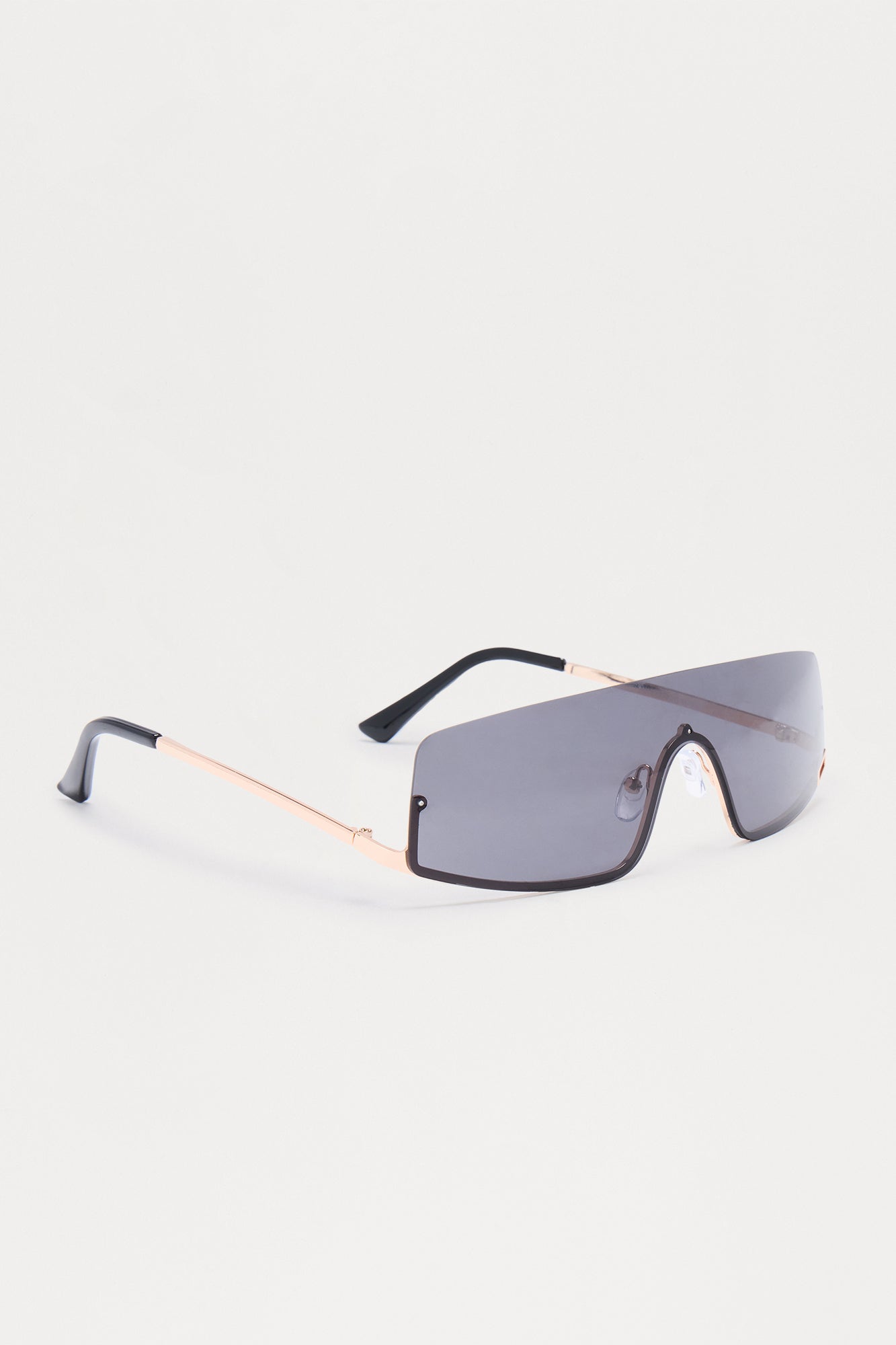Infinity Edge Shield Rimless Sunglasses - Black