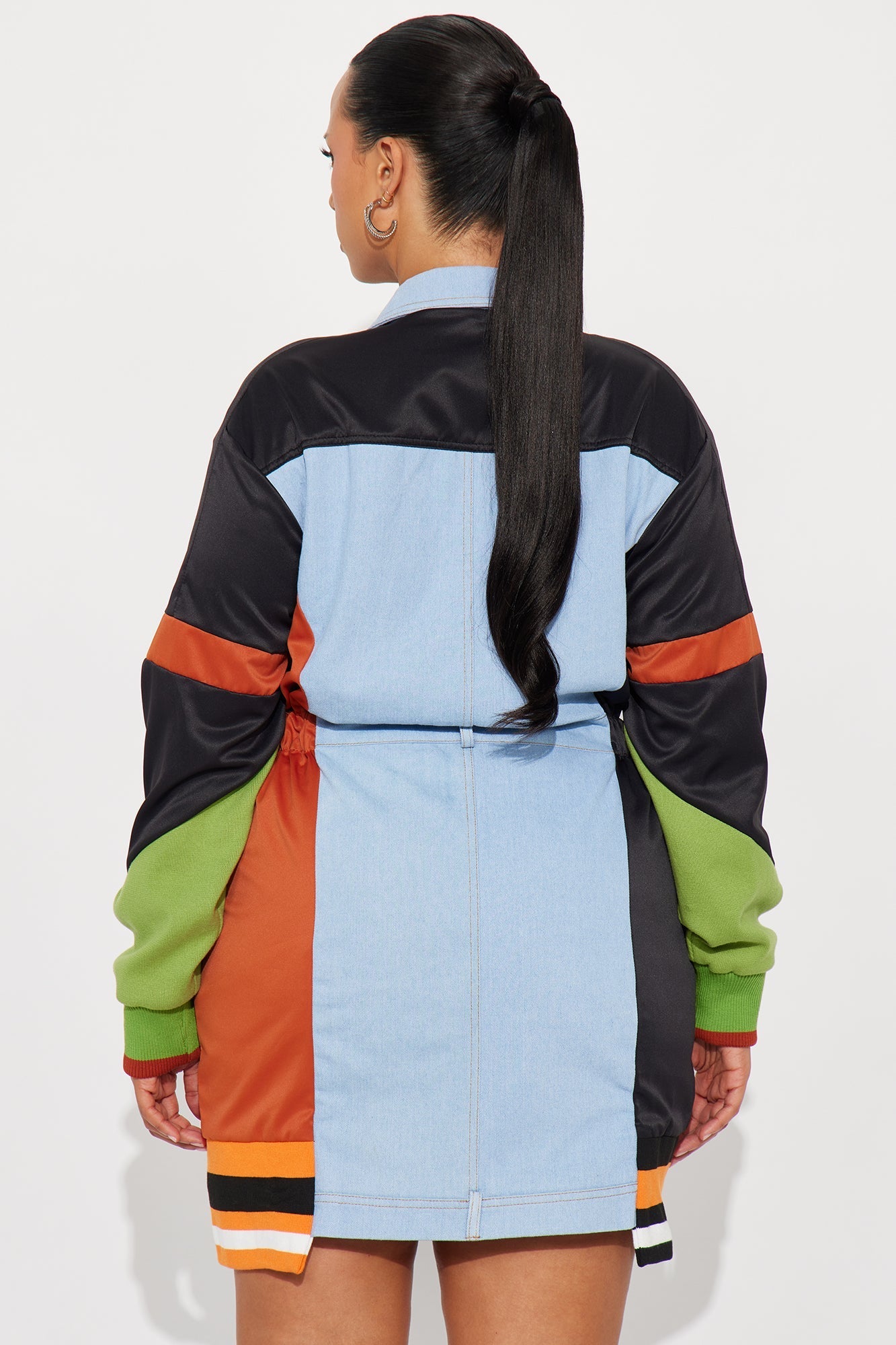 Tall Sonic Zoom Denim Mini Dress - Black/combo