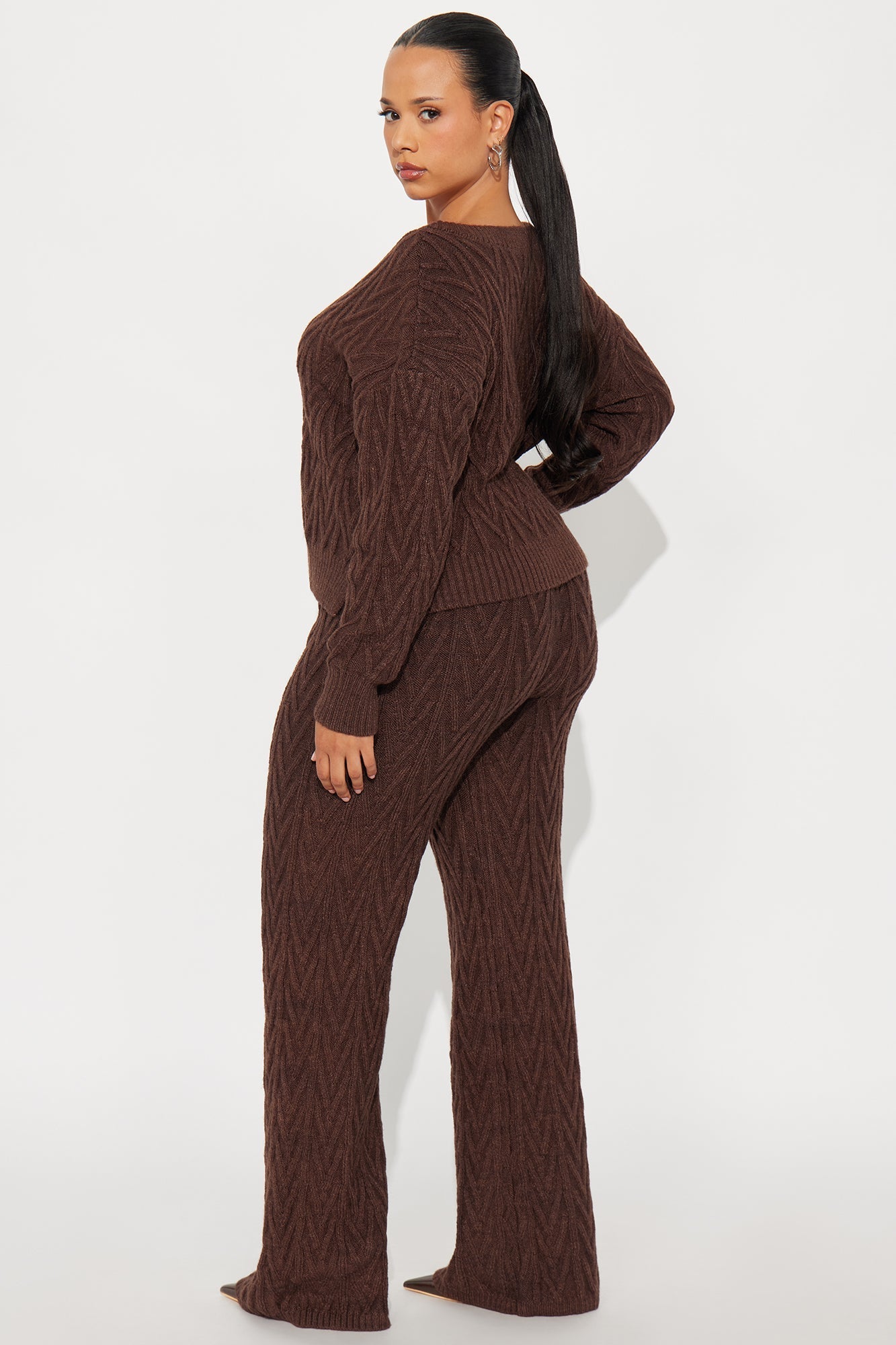 Giselle Sweater Pant Set - Chocolate