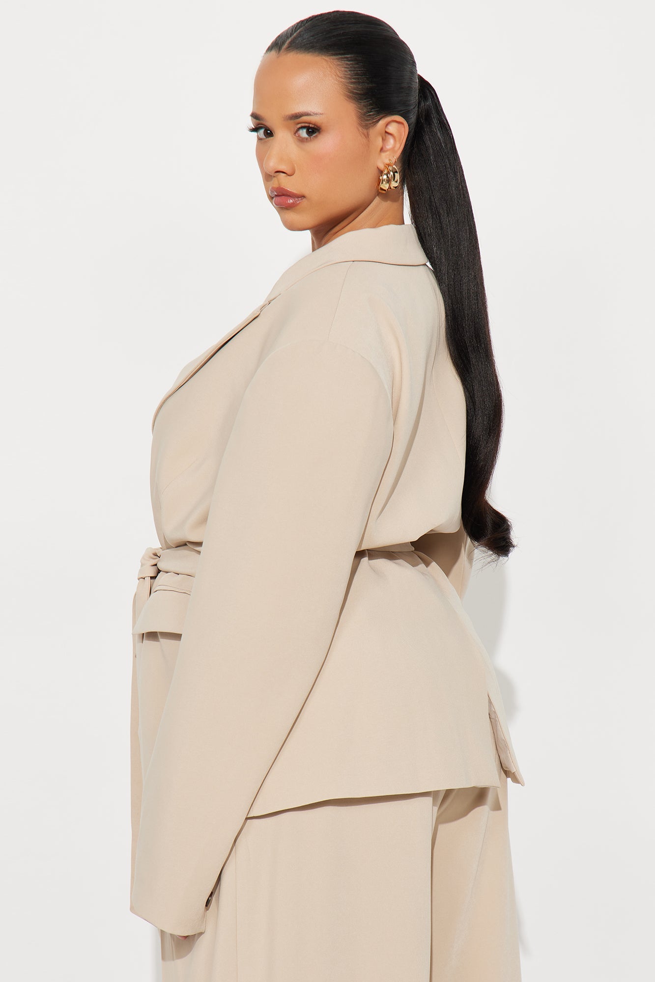 End Of Time Double Breasted Blazer - Stone