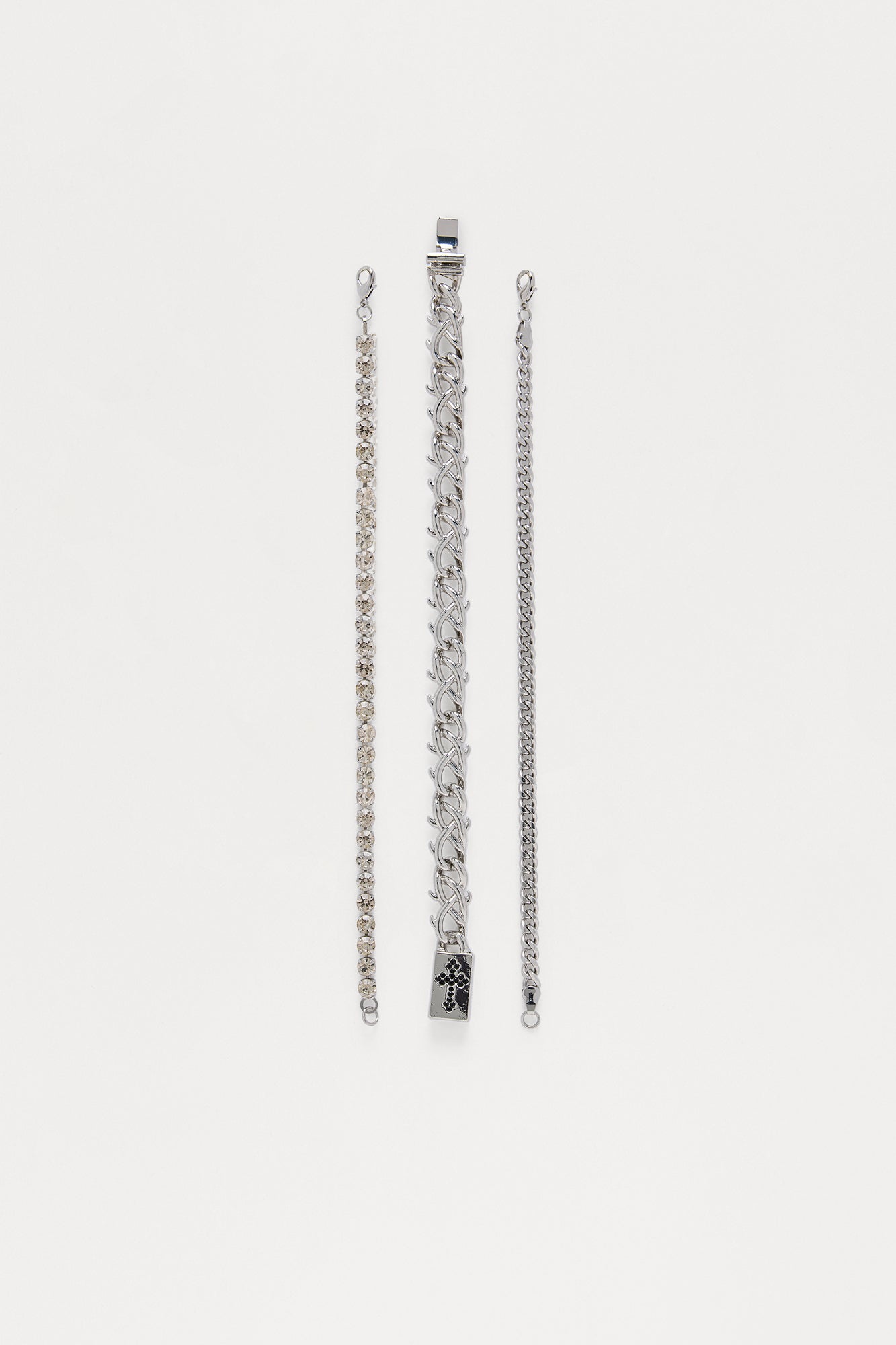 Effortless Mixed Bracelet Set - Silver