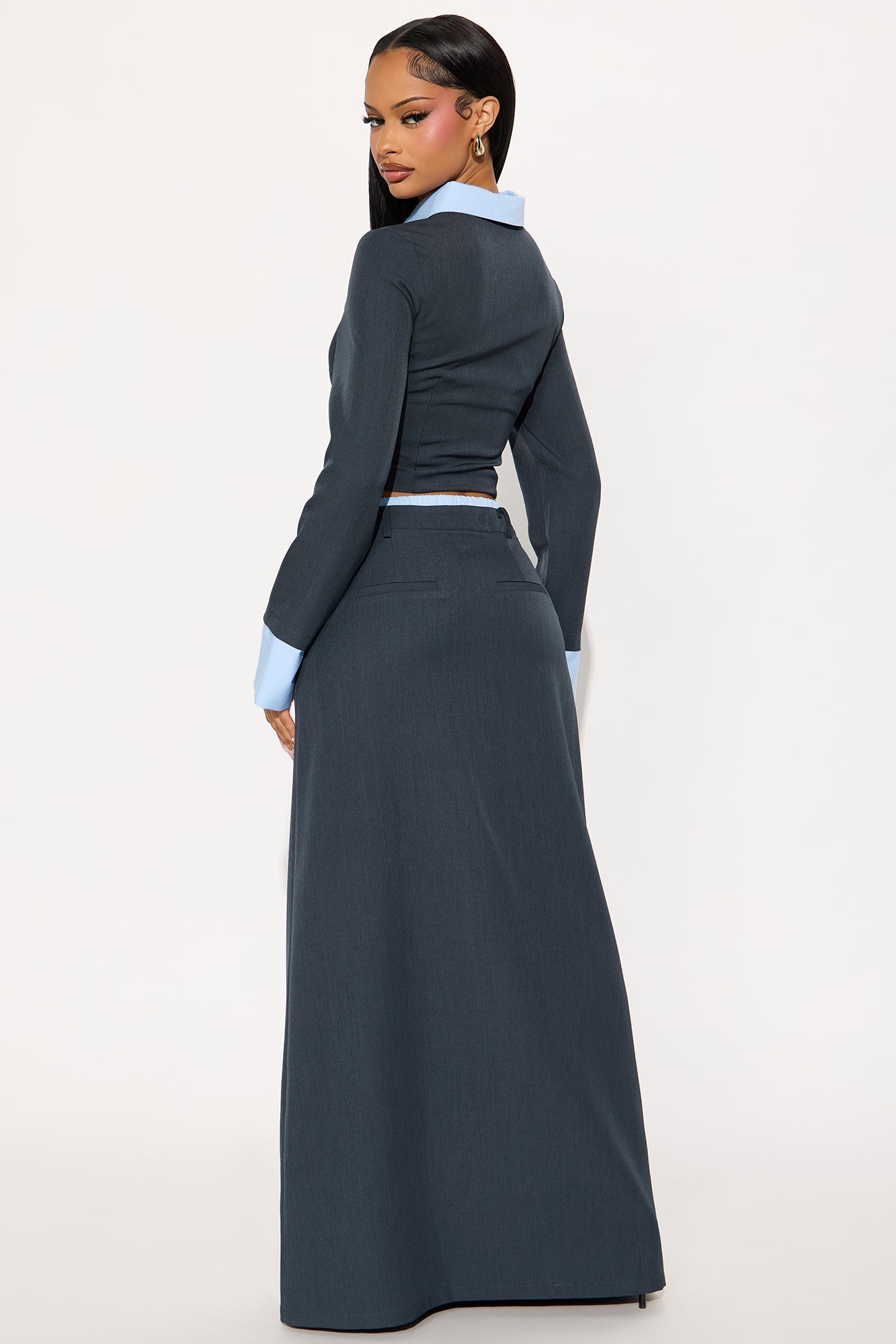 CEO Slay Maxi Skirt Set - Navy