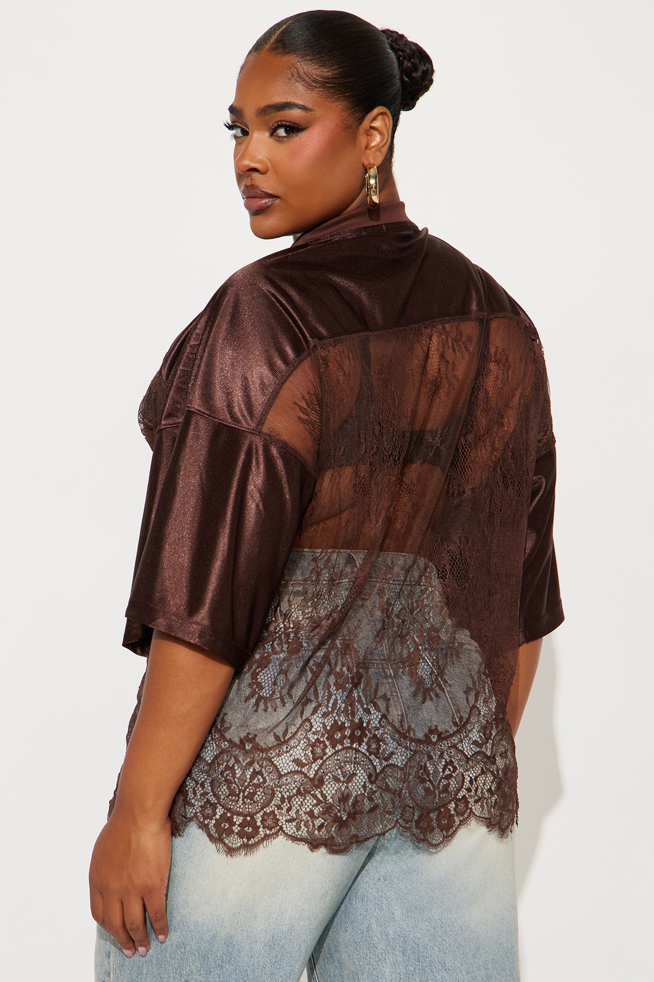 Twenty Four Lace Jersey - Brown